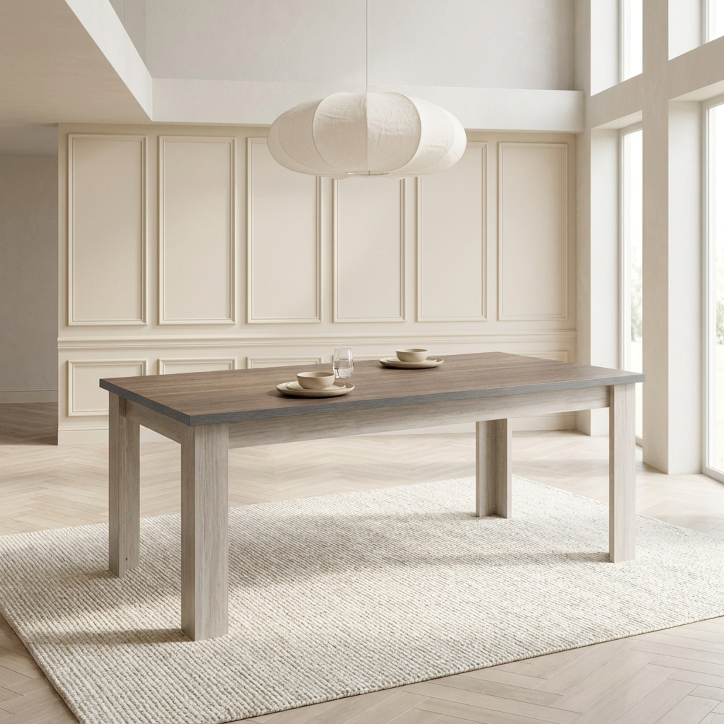 طقم سفرة 8 مقاعد مع خزانة جانبية من أنجيليك-hbxfurniture-diningtablesandsets-diningsets-eightseater-image-2