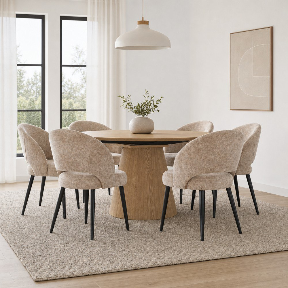Aviana Wells 6-Seater Extendable Dining Set-hbxfurniture-diningtablesandsets-diningsets-eightseater-image-1