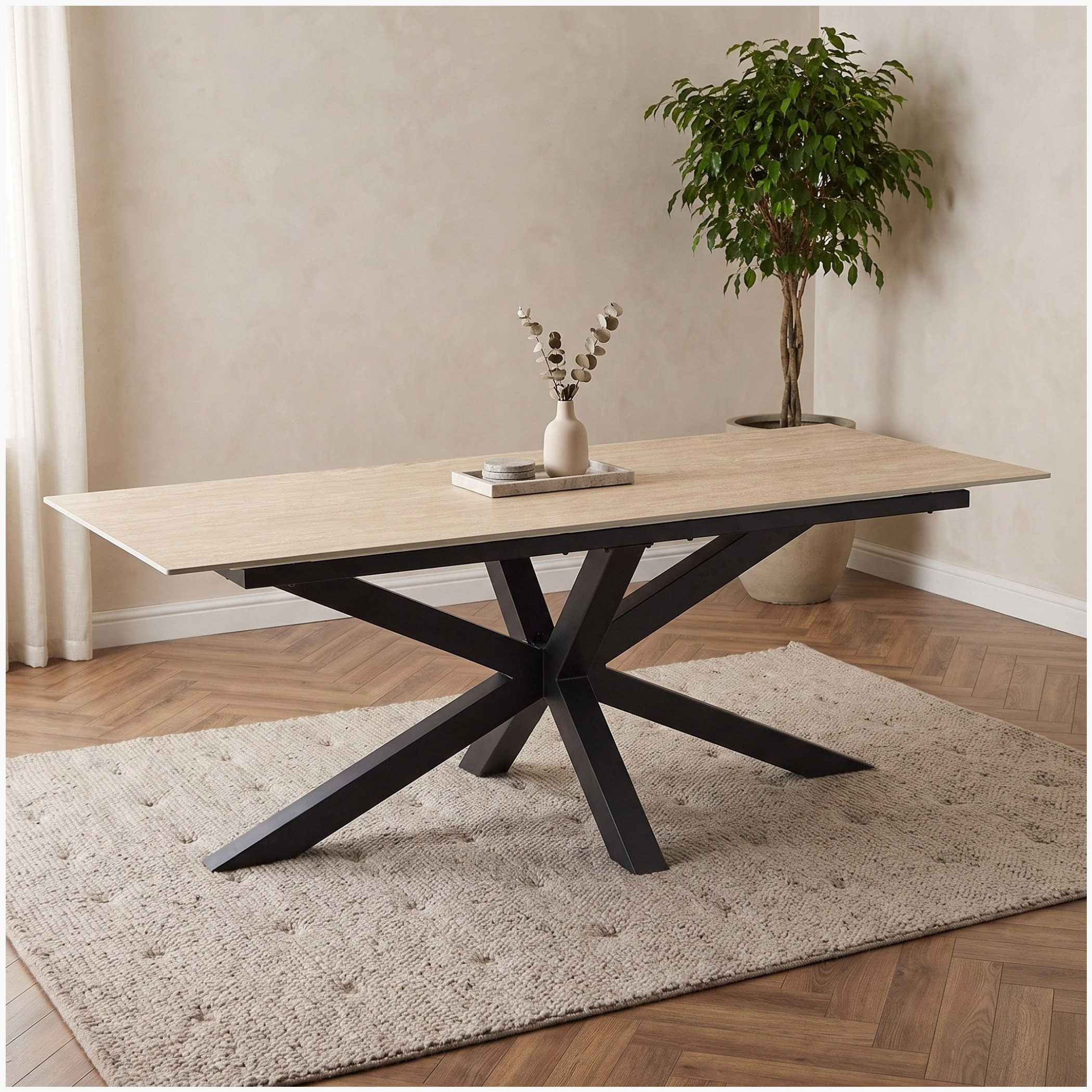 طقم سفرة 8 مقاعد بسطح حجر ملبد مع خزانة جانبية مارويل 2 متر من ويلويك بيليشيا نكست-hbxfurniture-diningtablesandsets-diningsets-eightseater-image-19