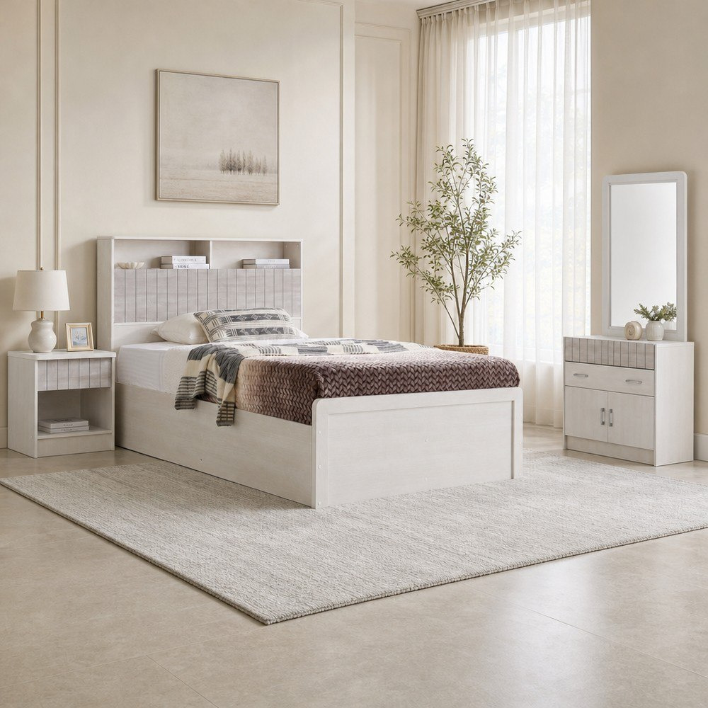 Movo-Liverpool Smart 4-Piece Single Bedroom Set - 120x200 cm-hbxfurniture-kidsroom-kidsroomsets-twin-image-1