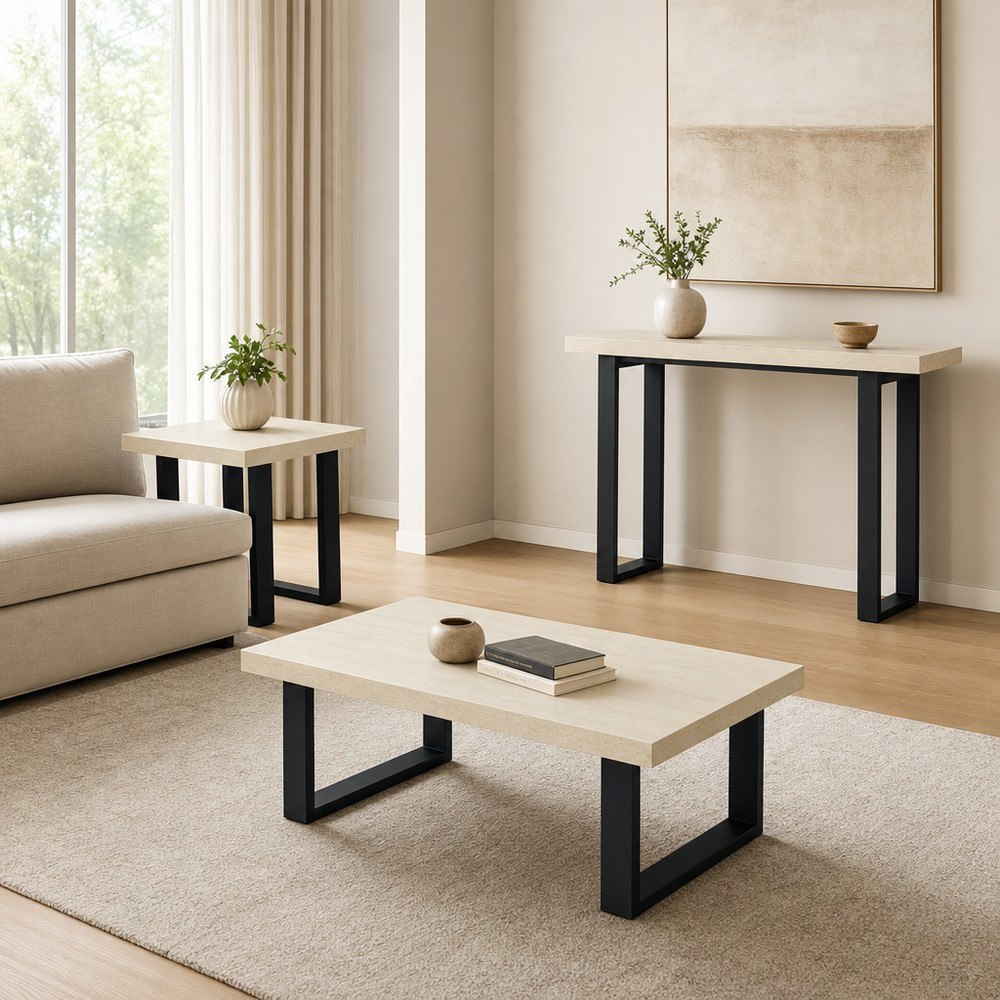 Iris Centre Table with End Table and Console Set-hbxfurniture-livingroom-endtables-image-1