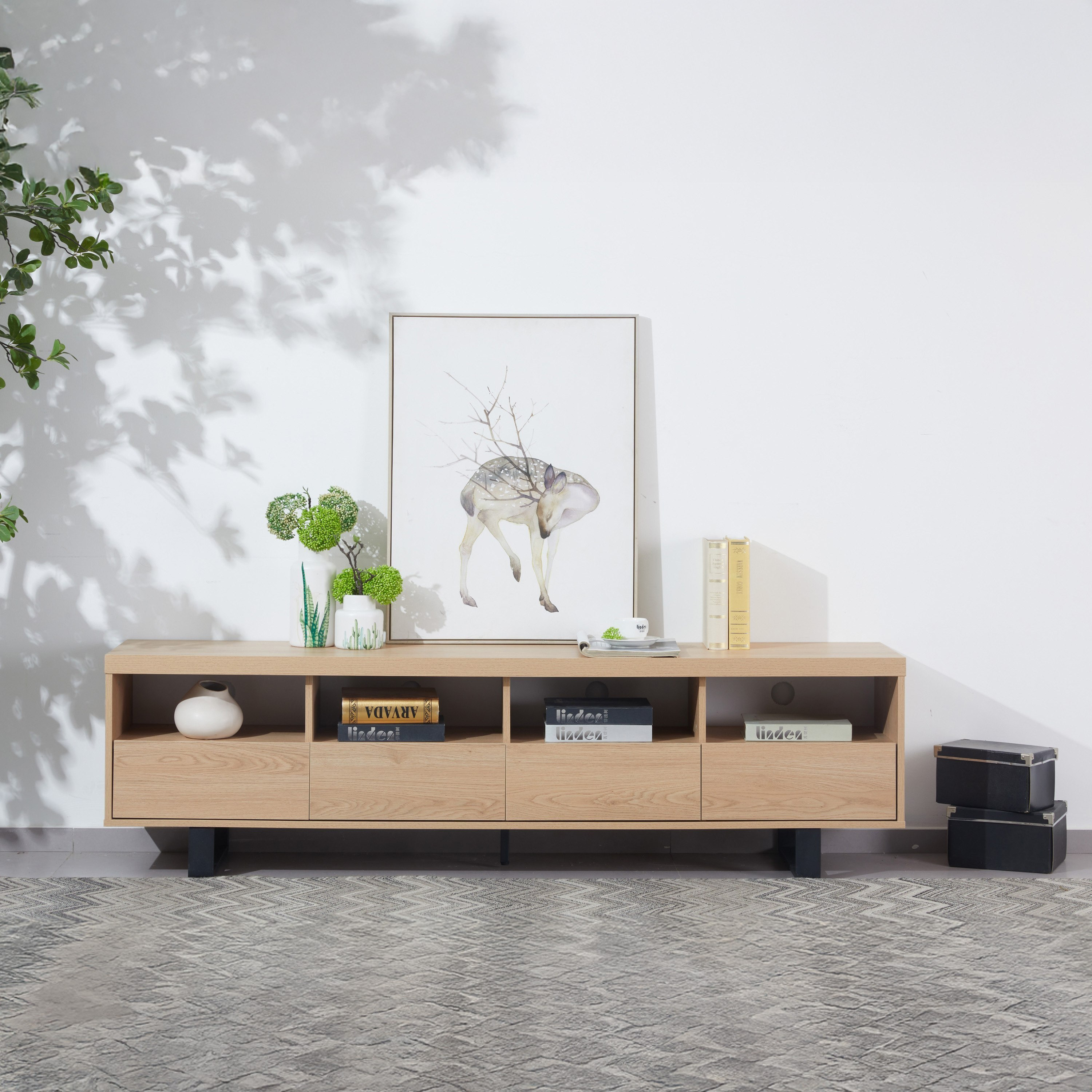 طقم وحدة تلفزيون مع طاولة مركزية وطاولة جانبية وطاولة كونسول من آيريس-hbxfurniture-livingroom-tvandmediaunits-image-3