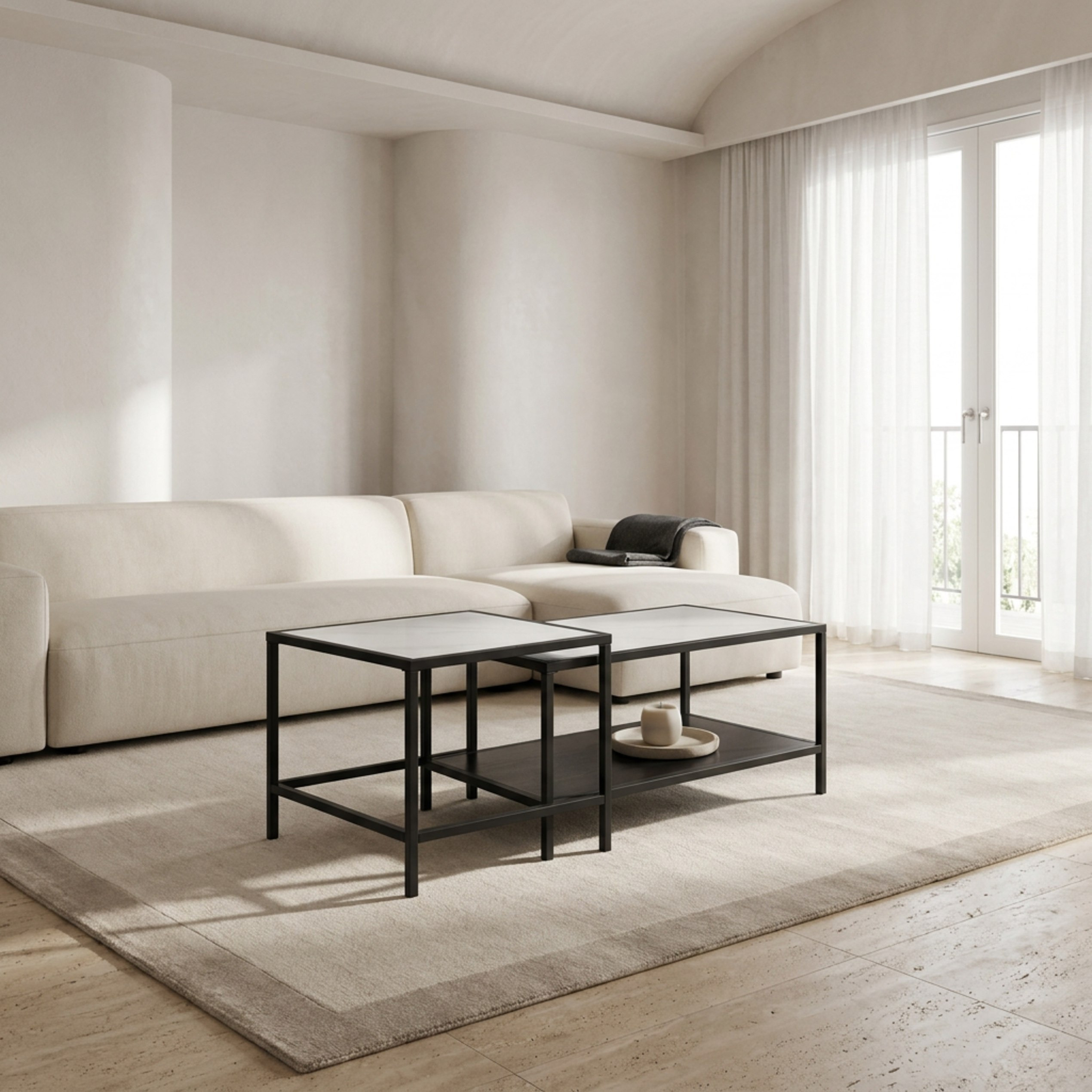 Roma Barcelona 2-Piece Coffee Table Set with Console Table-hbxfurniture-tablesandstands-consoletables-image-3