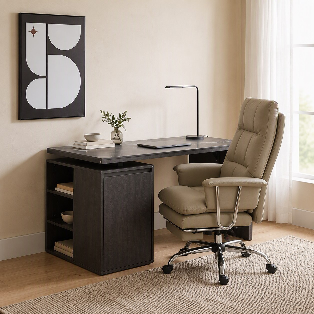 طقم مكتب منزلي قطعتين من ليونور-hbxfurniture-office-desks-image-1