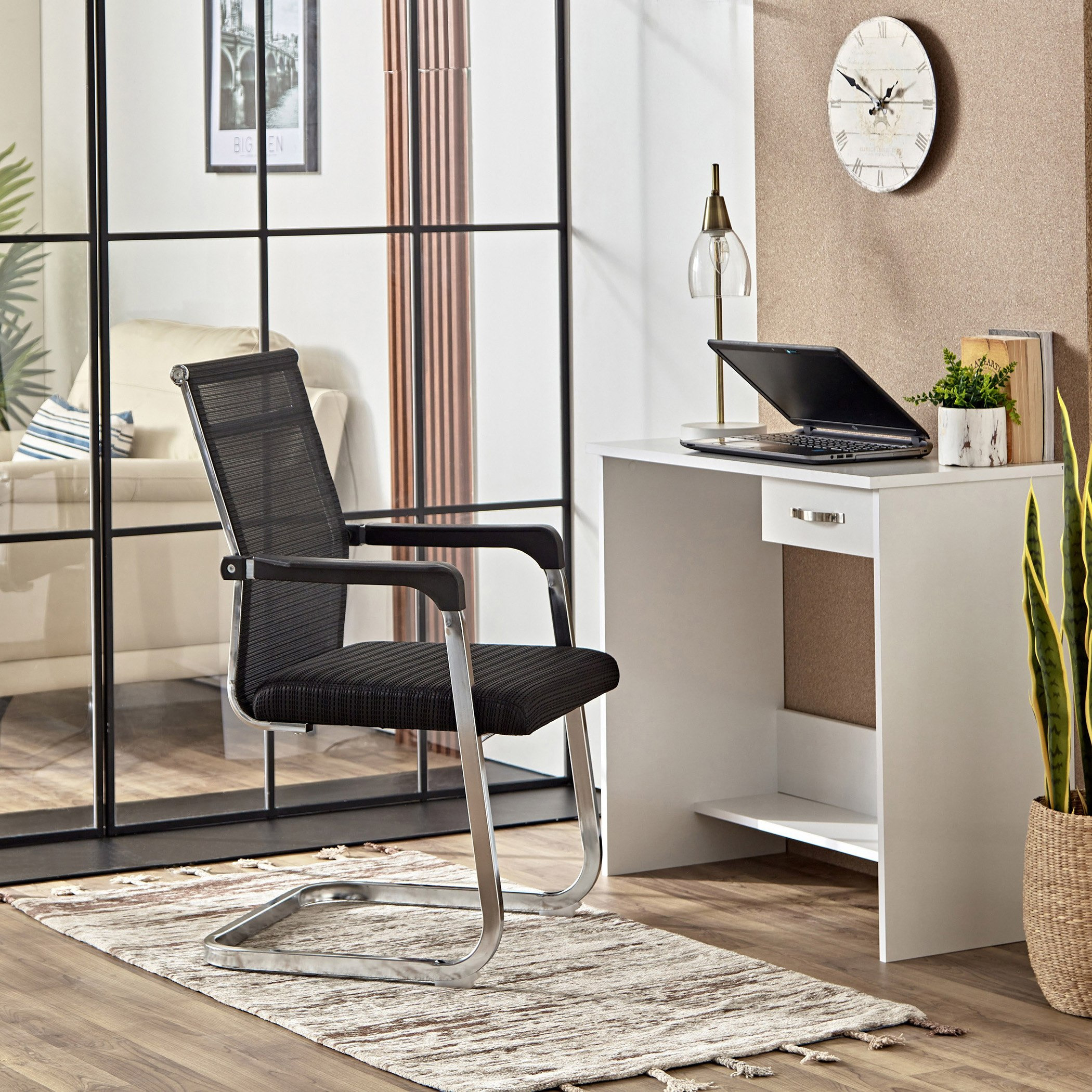 Jazz 1-Drawer Study Desk and Como Visitor Chair Package-hbxfurniture-office-desks-image-1