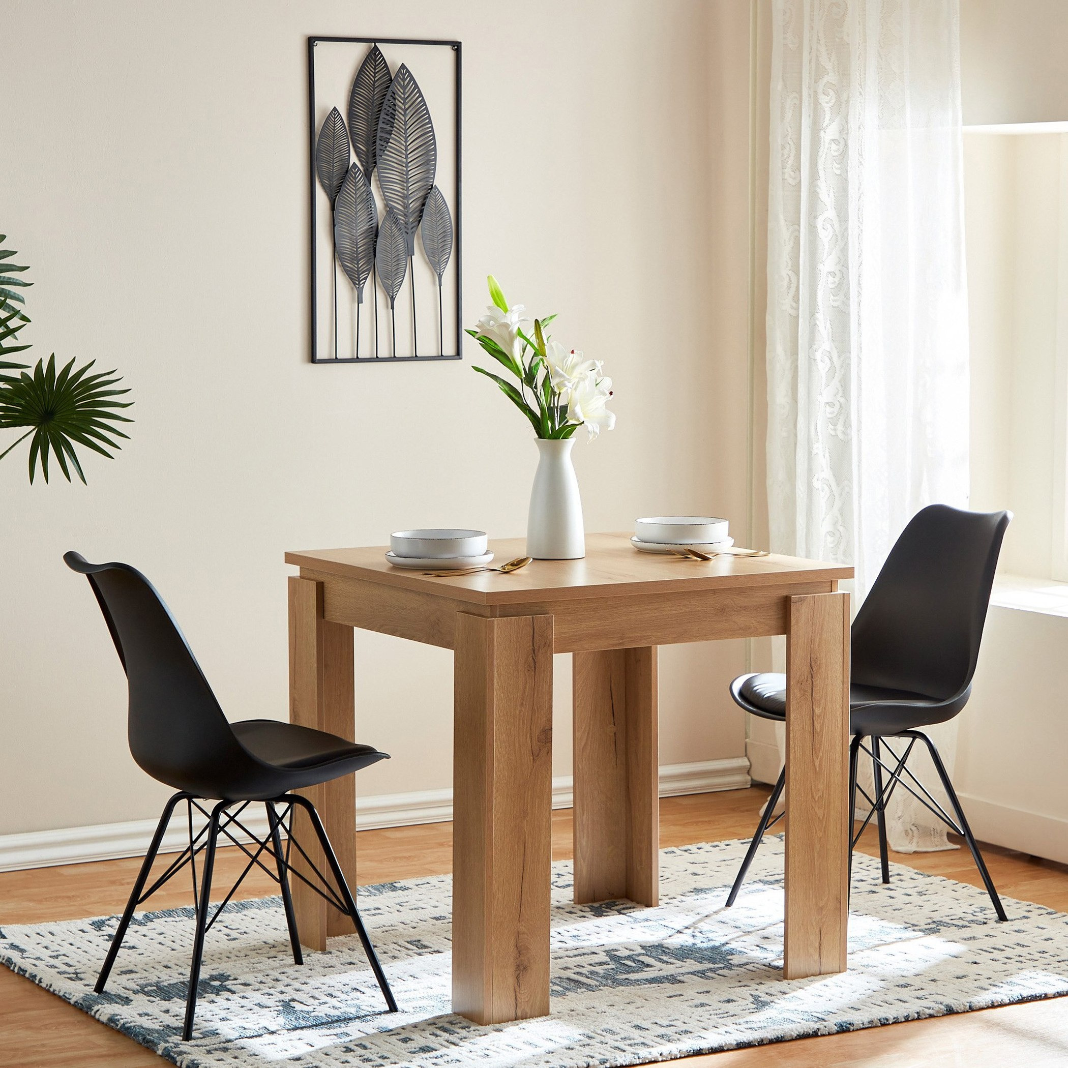 Bali 2-Seater Dining Table with 2 Elvis Dining Chairs-hbxfurniture-diningtablesandsets-diningsets-twoseater-image-1