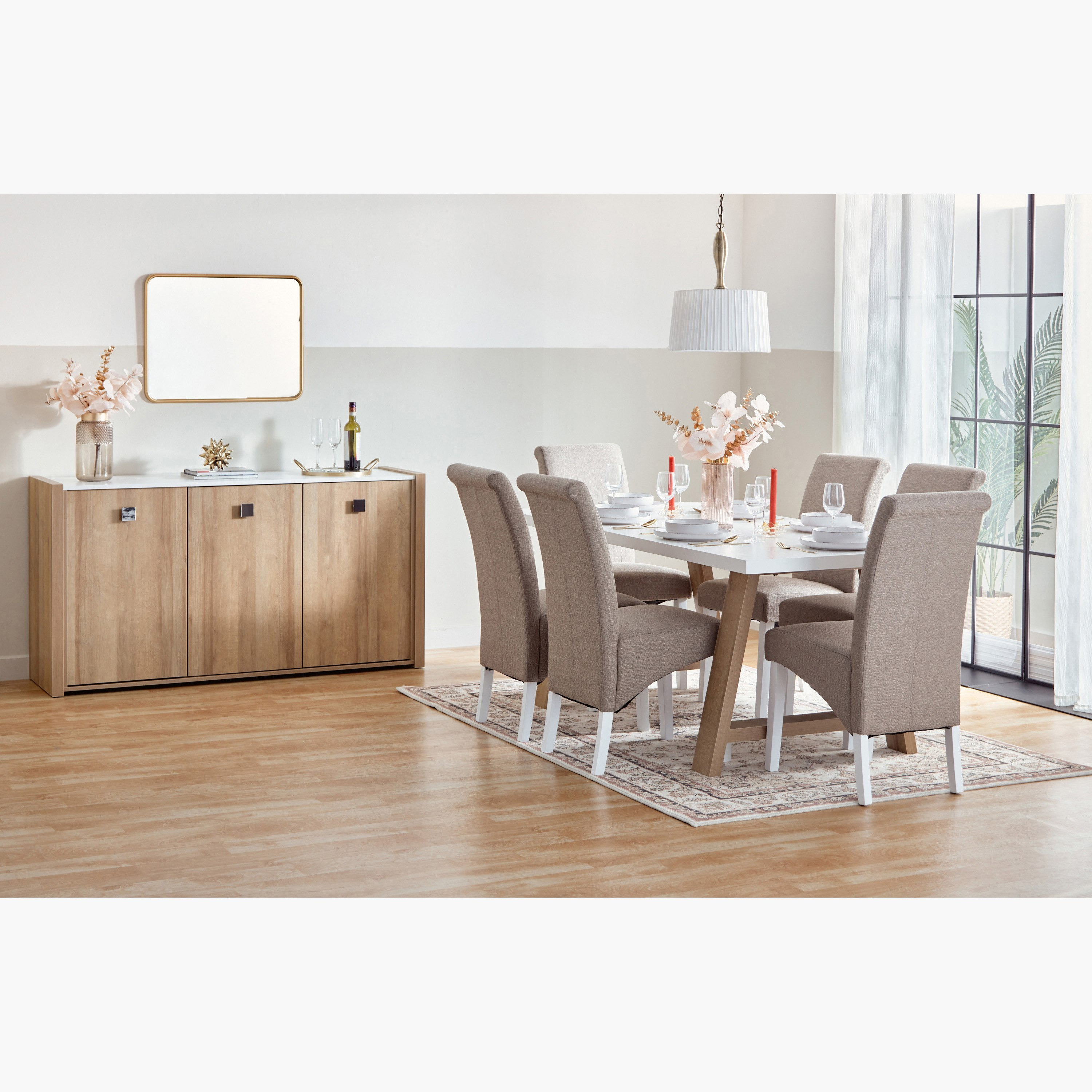 Cambridge 6-Seater Dining Table and 6-pcs Angelic Dining Chairs Package-hbxdiningroom-diningtablesandsets-diningsets-diningpackages-image-1