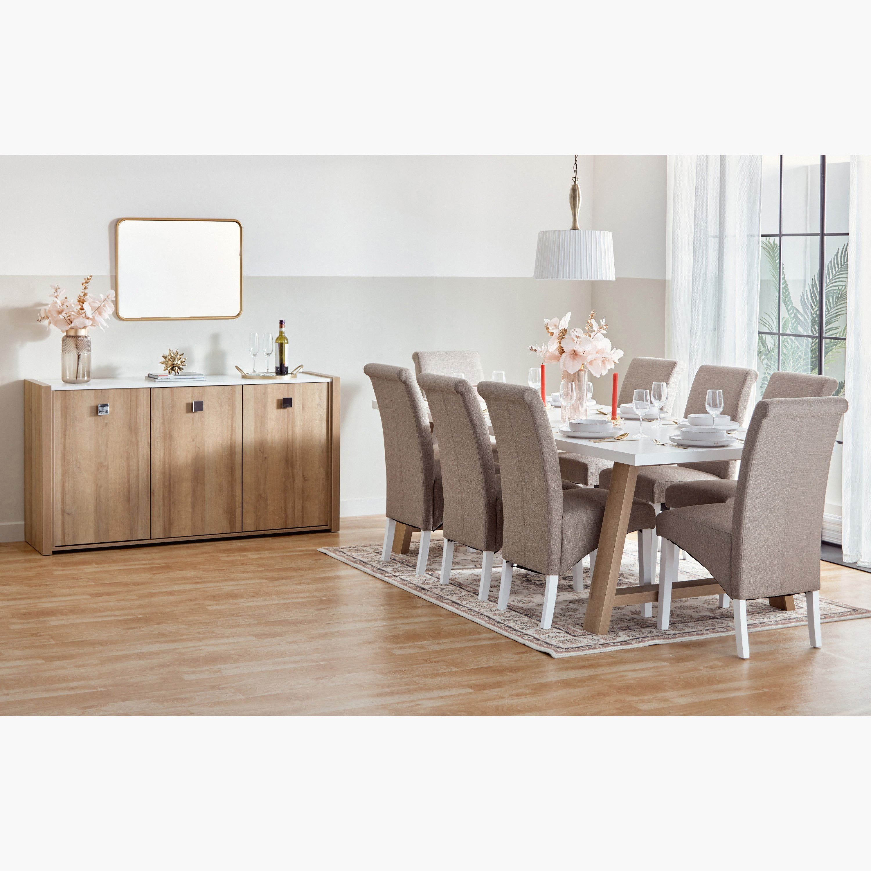 Cambridge 8-Seater Dining Table and 8-pcs Angelic Dining Chairs Package-hbxfurniture-diningtablesandsets-diningsets-eightseater-image-1