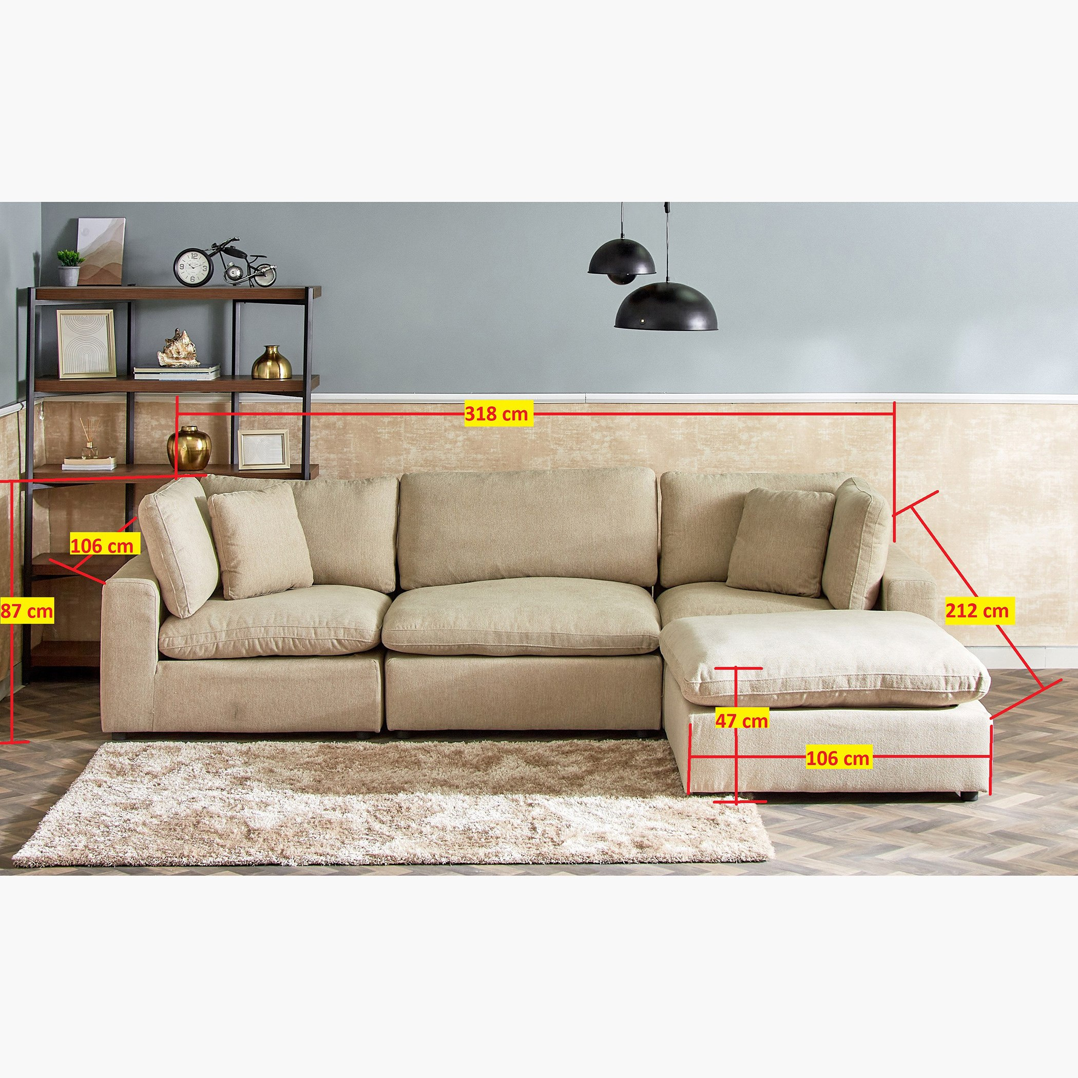 Signora 4-Seater Modular Sofa Package - 1-pc Armless Chair, 2-pc Corner Sofa & 1-pc Ottoman-hbxlivingroom-sofasandarmchairs-sofasetspackage-image-3