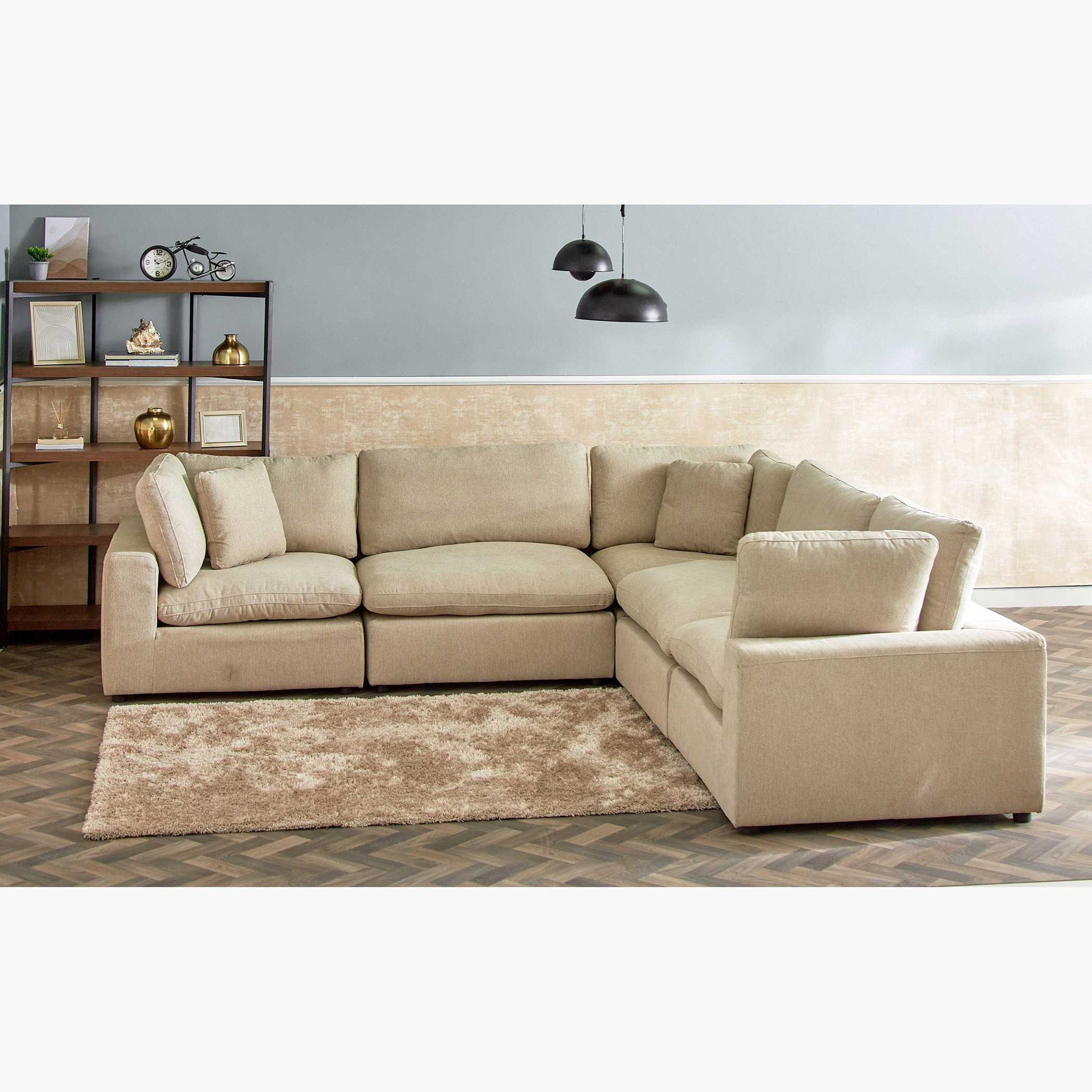 Signora 5-Seater Modular Sofa Package - 3-pc Corner Sofa and 2-pc Armless Chair-hbxlivingroom-sofasandarmchairs-sofasetspackage-image-2