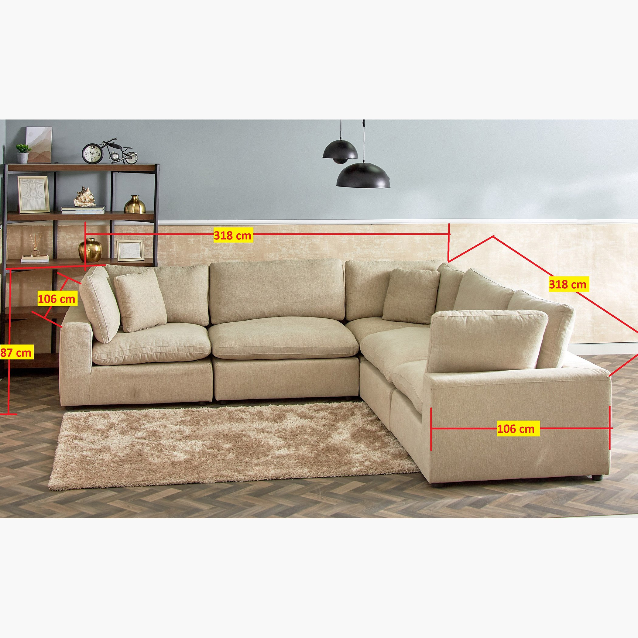 Signora 5-Seater Modular Sofa Package - 3-pc Corner Sofa and 2-pc Armless Chair-hbxlivingroom-sofasandarmchairs-sofasetspackage-image-3