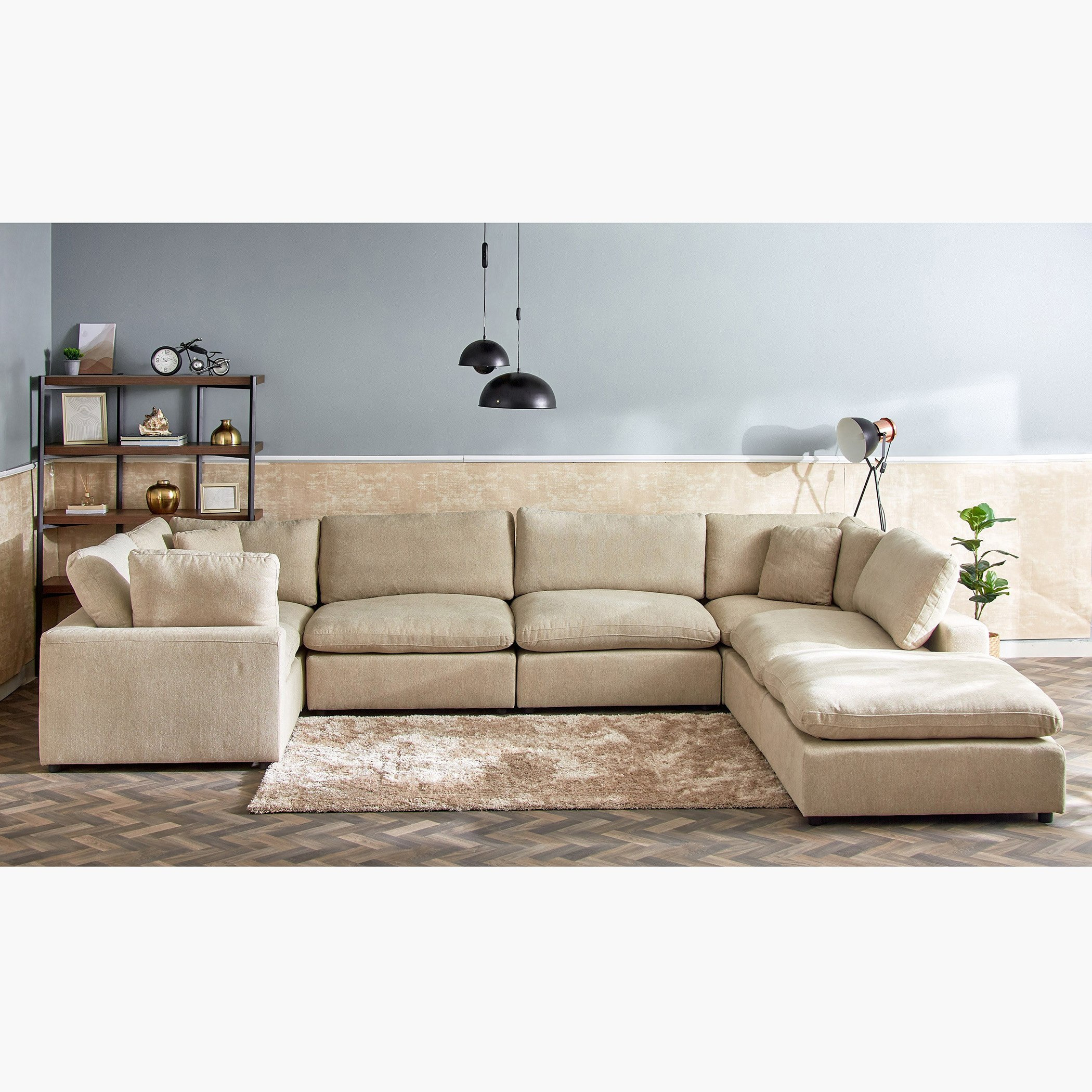 Signora 7-Seater Modular Sofa Package - 3-pc Armless Chair, 3-pc Corner Sofa & 1-pc Ottoman-hbxlivingroom-sofasandarmchairs-sofasetspackage-image-2