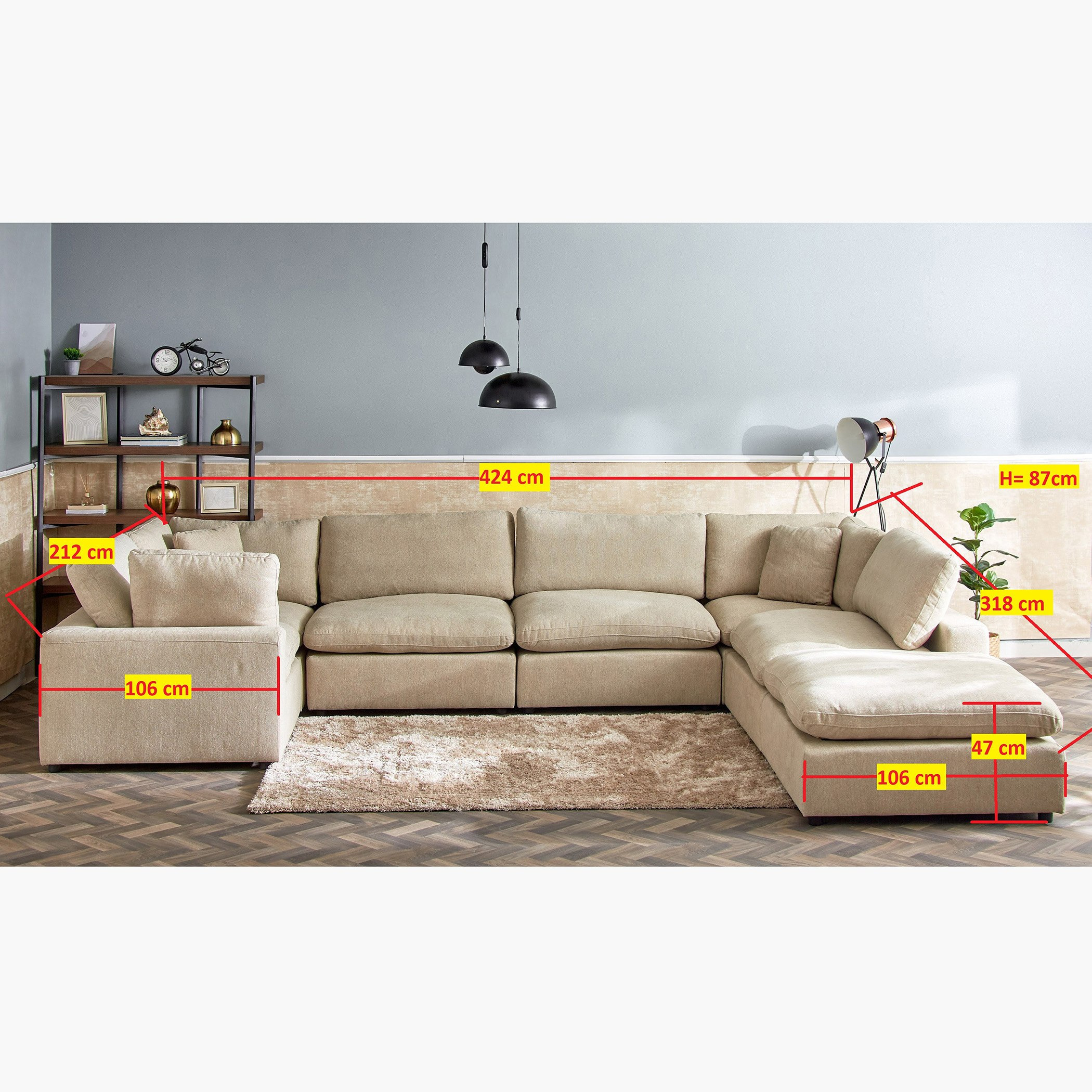 Signora 7-Seater Modular Sofa Package - 3-pc Armless Chair, 3-pc Corner Sofa & 1-pc Ottoman-hbxlivingroom-sofasandarmchairs-sofasetspackage-image-3