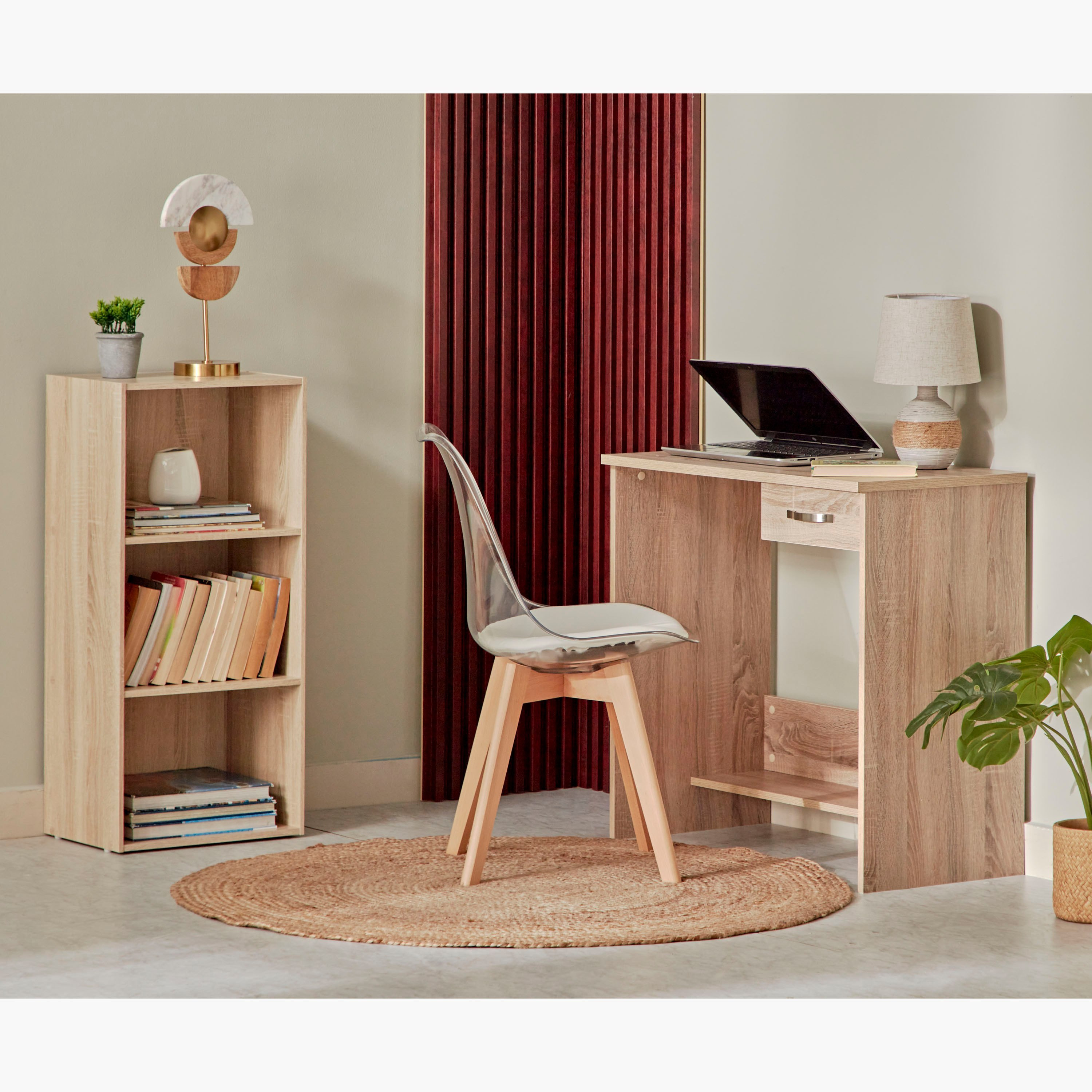 Jazz Vanilla 3-Piece Study Room Package-hbxfurniture-office-desks-image-1