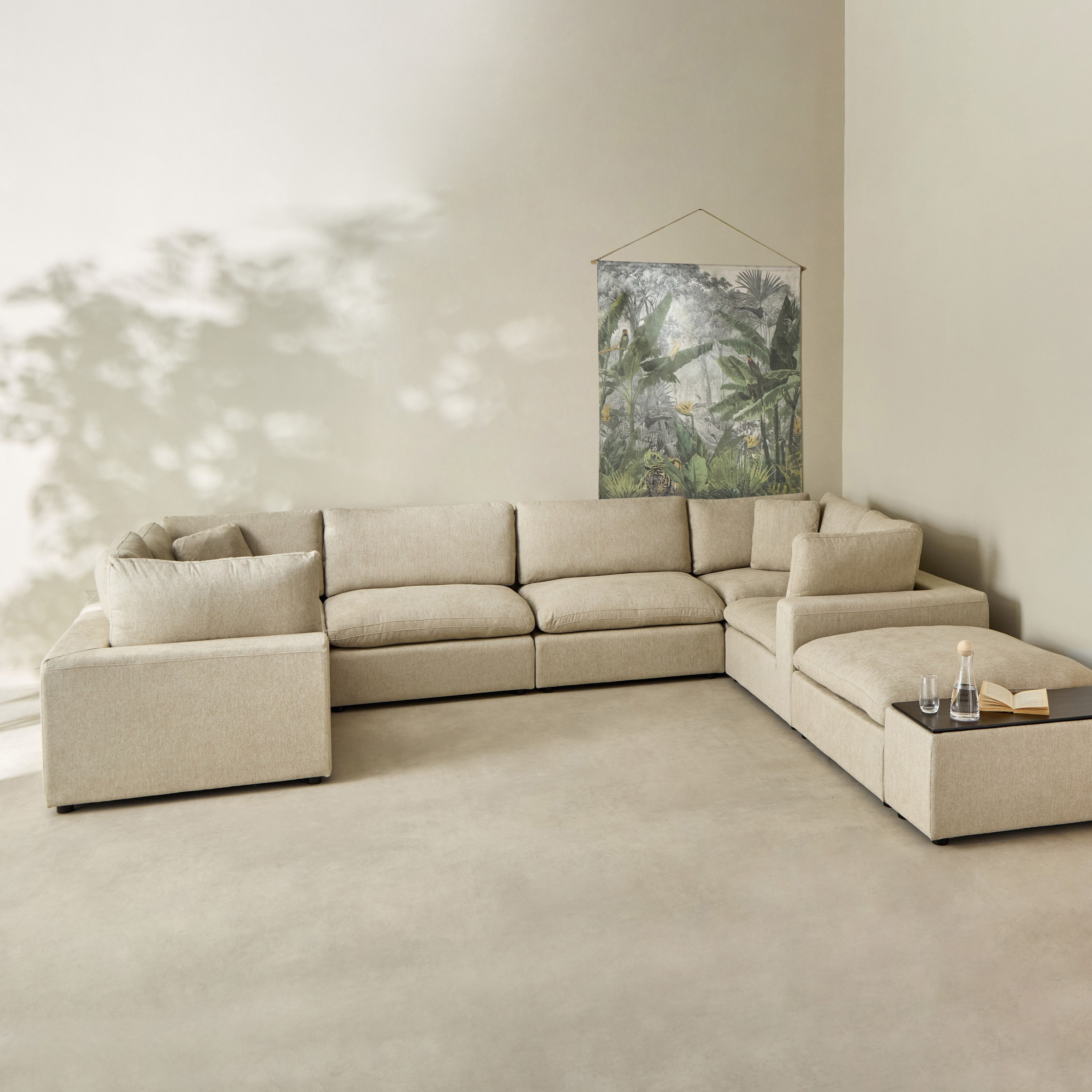 Signora 5-Seater Modular Sofa Package - 4 Corner Sofa, 2 Armless Chair, 1 Console, 1 Ottoman-hbxlivingroom-sofasandarmchairs-sofasetspackage-image-1