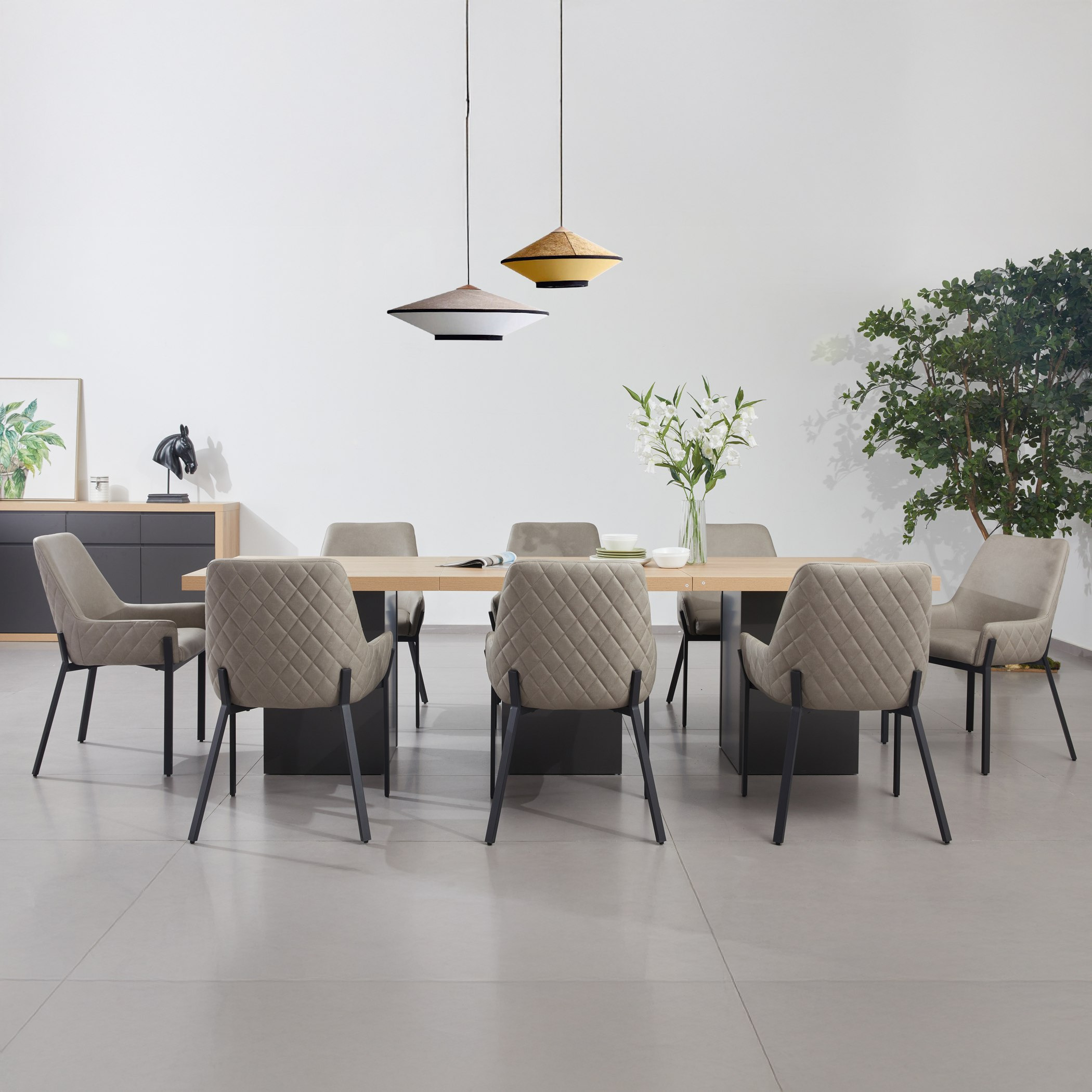 Winchester 8-Seater Dining Table with Chair and Sideboard Package-hbxfurniture-diningtablesandsets-diningsets-eightseater-image-1