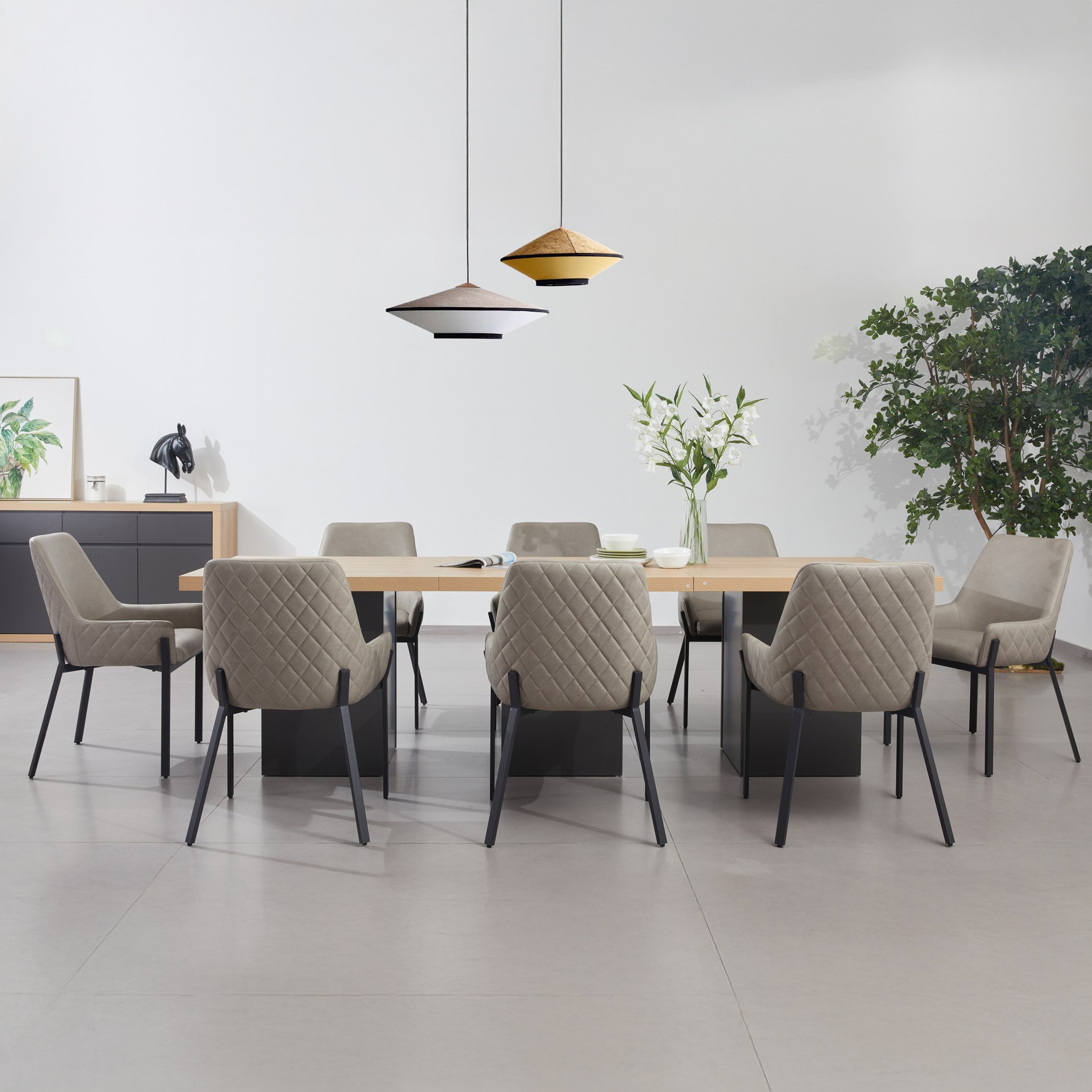Winchester XL 8-Seater Dining Table with Chairs and Sideboard Package-hbxfurniture-diningtablesandsets-diningsets-eightseater-image-1