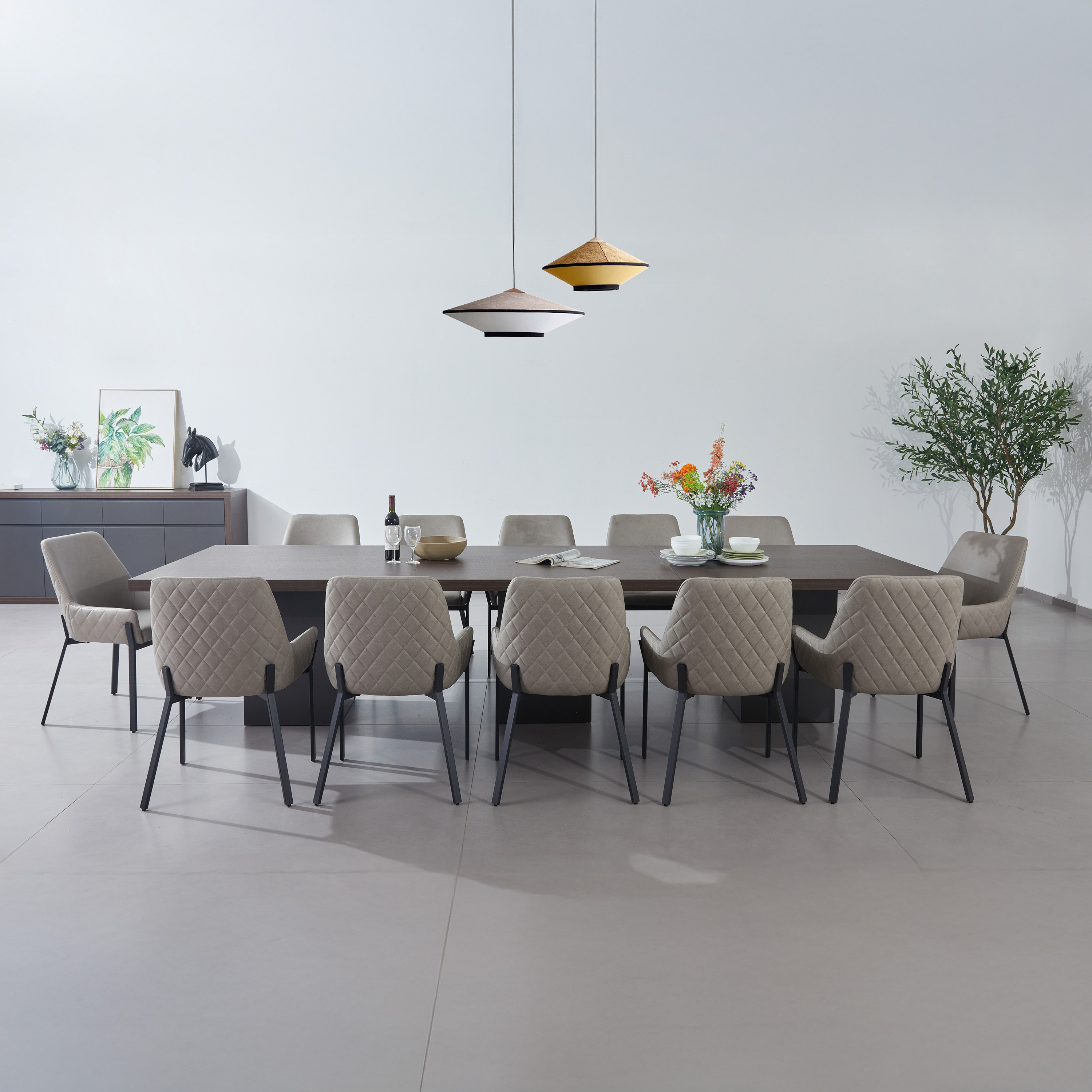 Winchester XL 12-Seater Dining Table with Chairs and Sideboard Package-hbxdiningroom-diningtablesandsets-diningsets-twelveseater-image-1