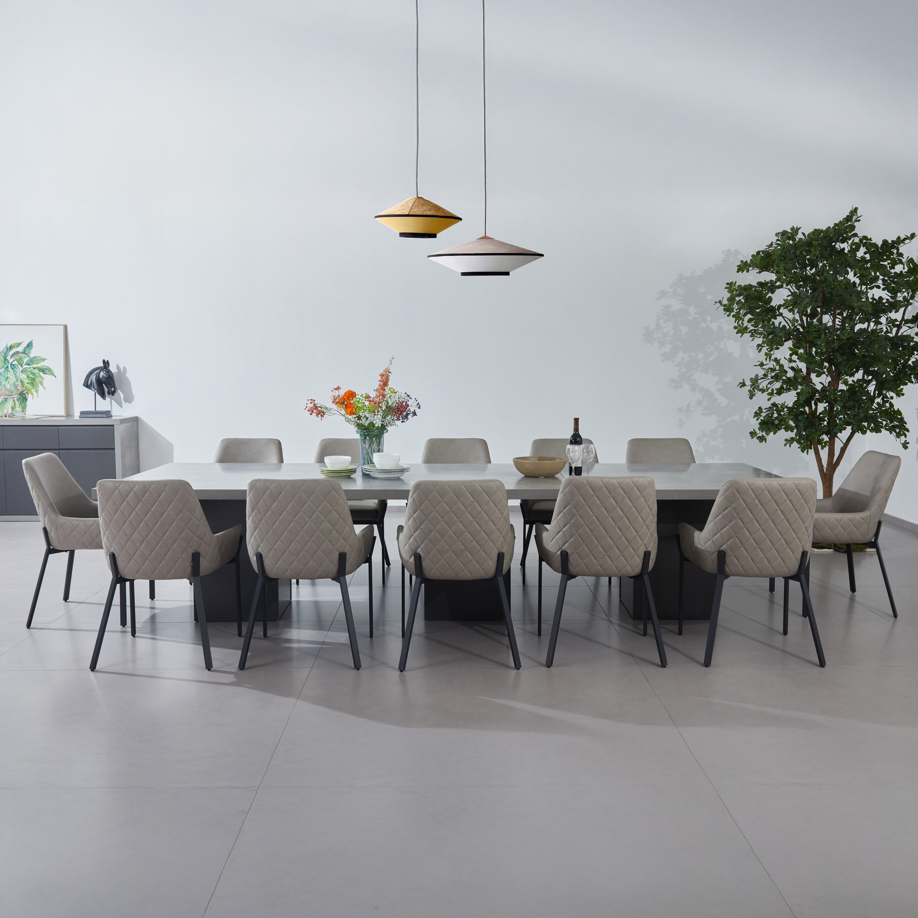 Winchester 12-Seater XL Dining Table with Chairs and Sideboard Package-hbxdiningroom-diningtablesandsets-diningsets-twelveseater-image-1