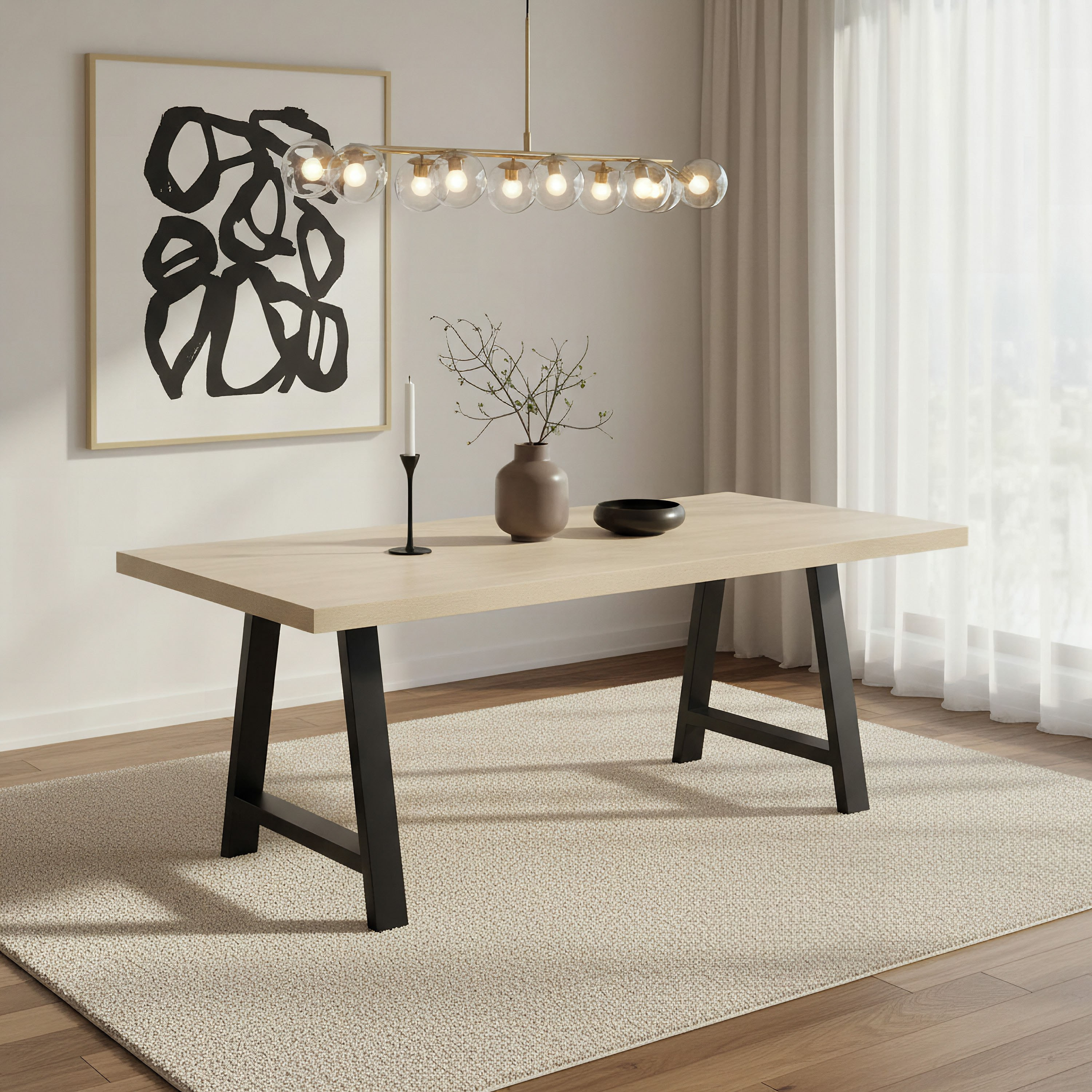 Iris 6-Seater A-Shaped Modular Dining Table-hbxdiningroom-diningtablesandsets-diningtables-sixseater-image-5