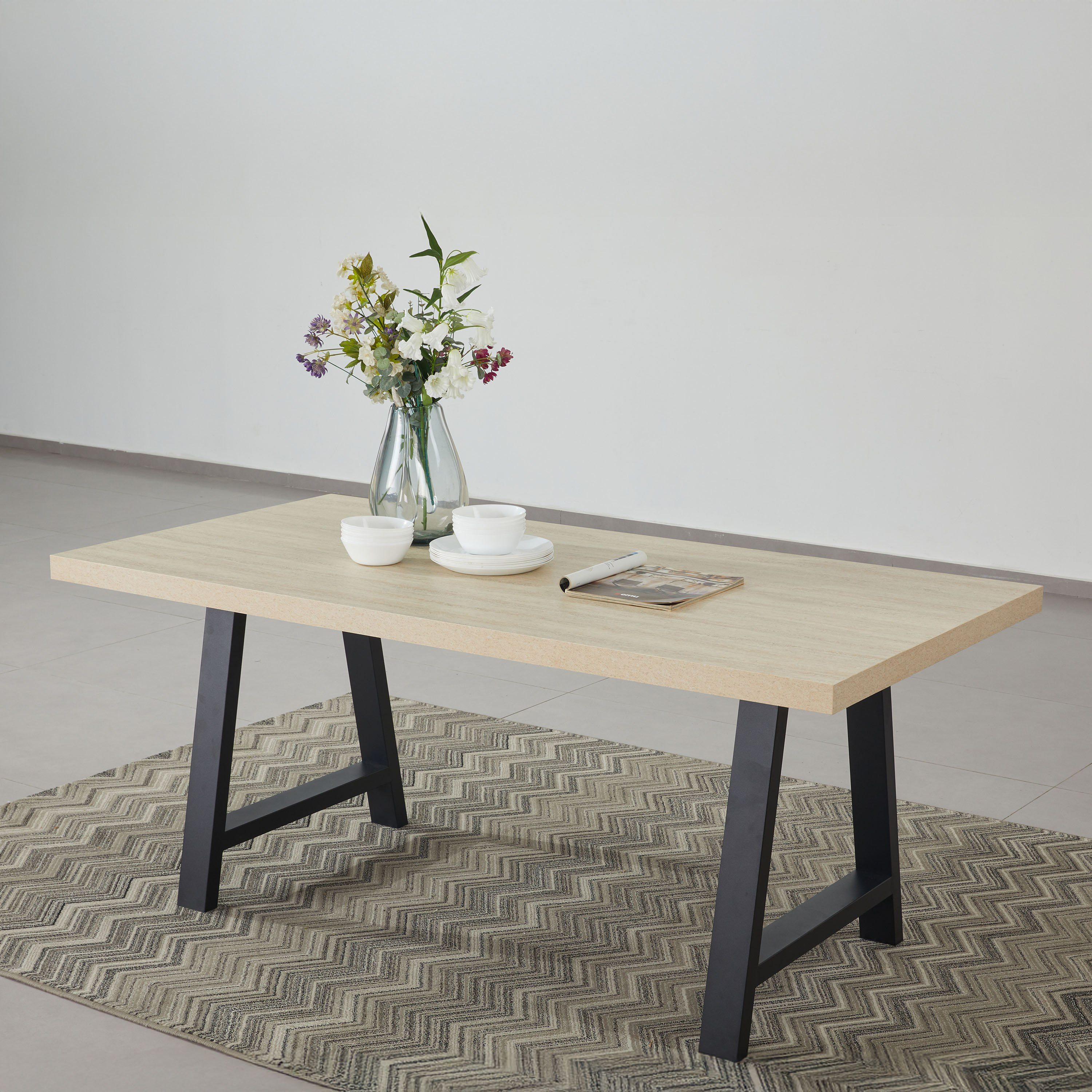 Iris 6-Seater A-Shaped Modular Dining Table-hbxdiningroom-diningtablesandsets-diningtables-sixseater-image-6