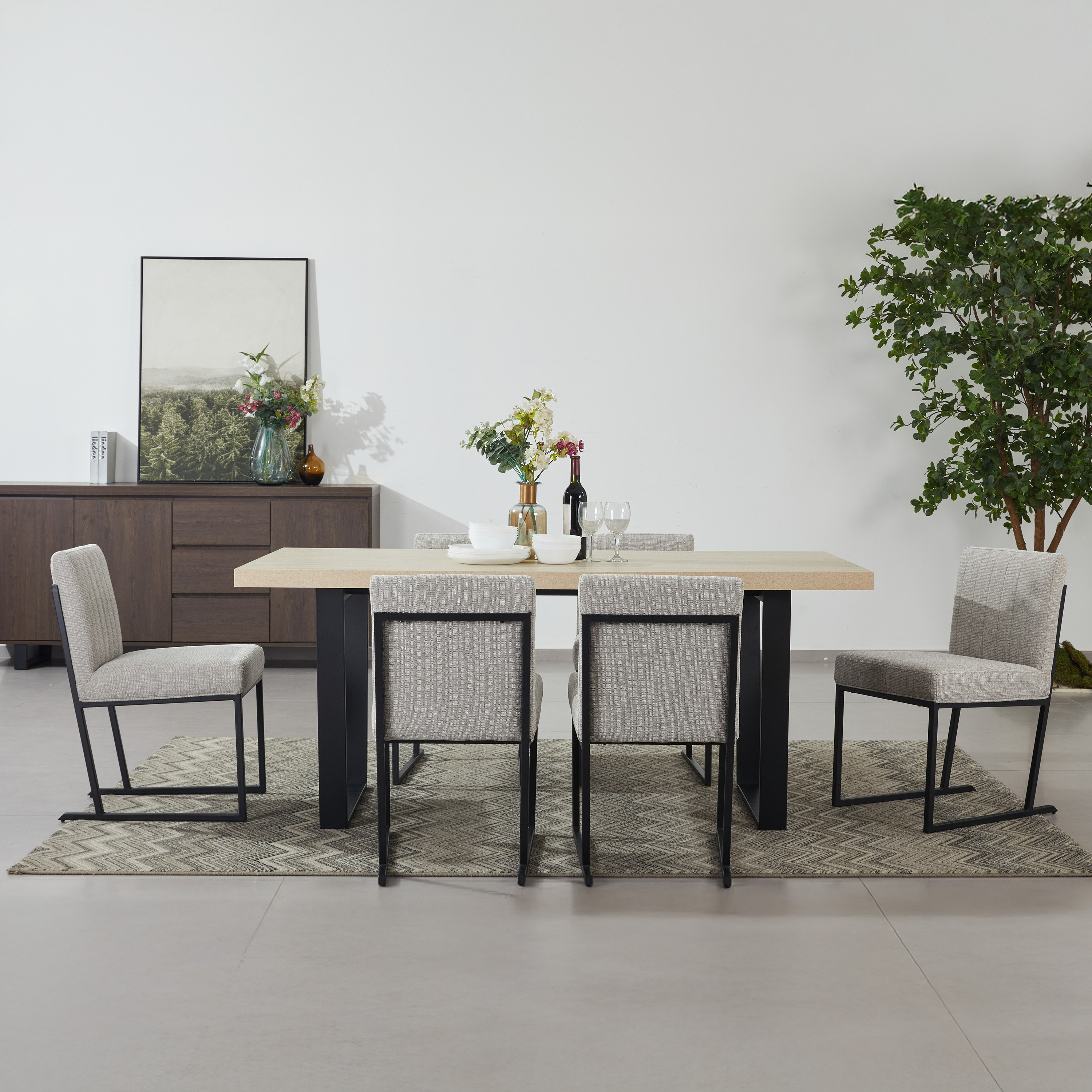 Iris 6-Seater U-Shape Modular Dining Set with Sideboard-hbxdiningroom-diningtablesandsets-diningsets-diningpackages-image-1