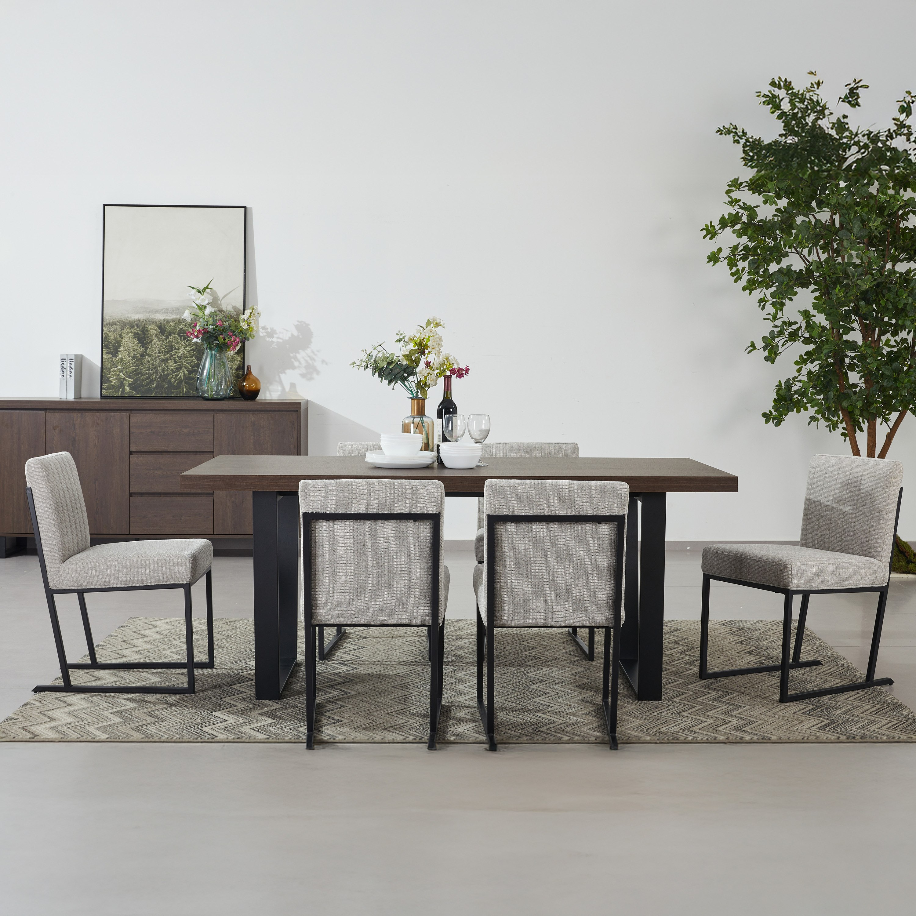 Iris 6-Seater U-Shape Modular Dining Set with Sideboard-hbxdiningroom-diningtablesandsets-diningsets-diningpackages-image-1