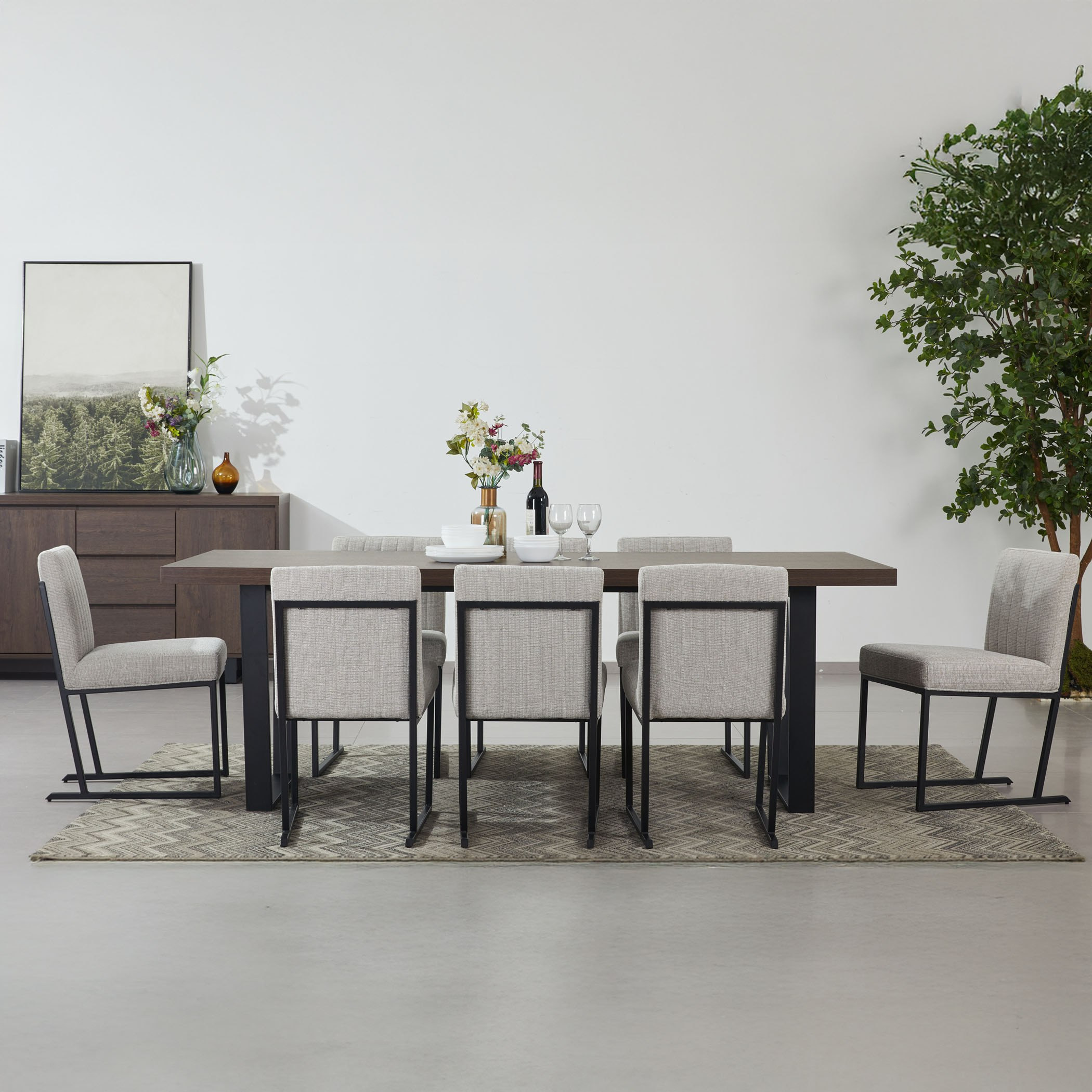 Iris 8-Seater U-Shape Modular Dining Set with Sideboard-hbxfurniture-furnitureroompackages-diningroom-image-1