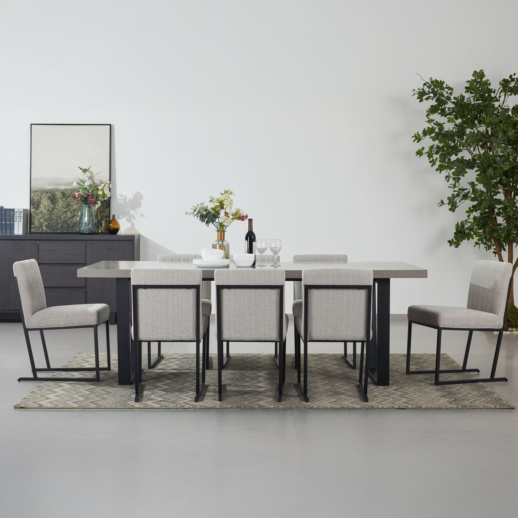 Iris 8-Seater U-Shape Modular Dining Set with Sideboard-hbxfurniture-furnitureroompackages-diningroom-image-1