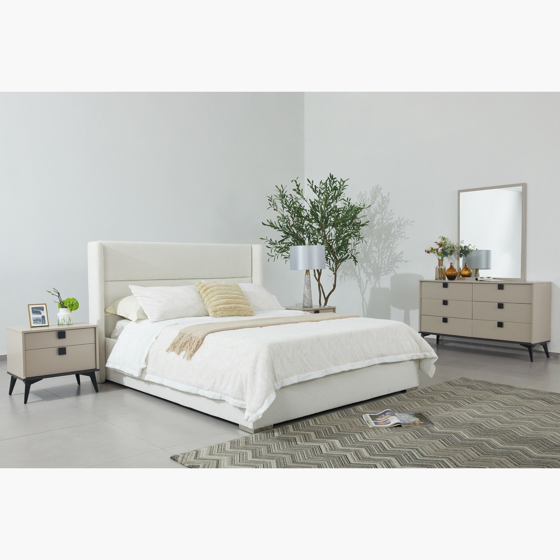 Orion Ray Wing Smart Upholstered King Bed - 180x200 cm-hbxfurniture-bedsandbedsets-beds-king-image-10