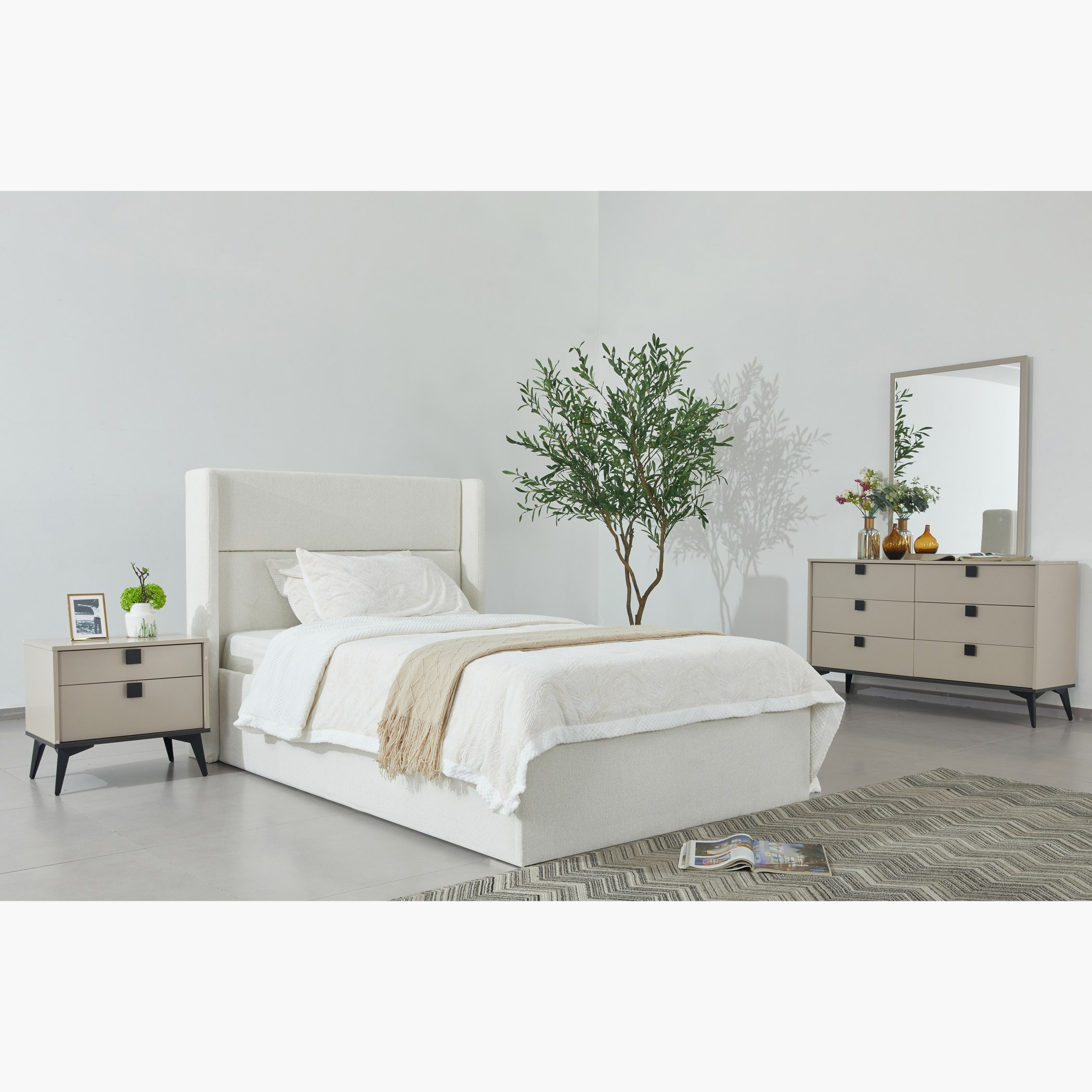 Orion Ray Wing Smart Hydraulic Storage Upholstered Twin Bed - 120x200 cm-hbxbedroom-bedsandbedsets-upholsteredbeds-twin-image-10