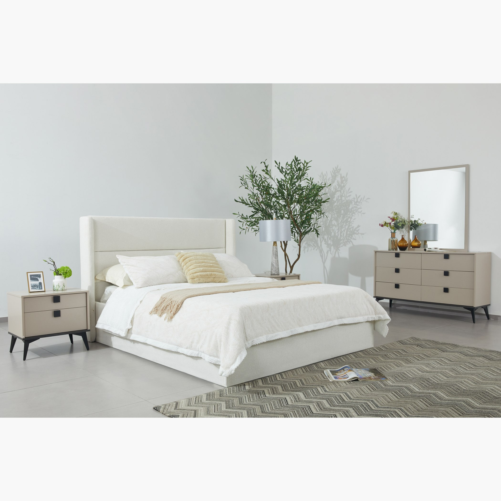 Orion Ray Wing Smart Hydraulic Storage Upholstered Double Bed - 140x200 cm-hbxbedroom-bedsandbedsets-beds-queen-image-11