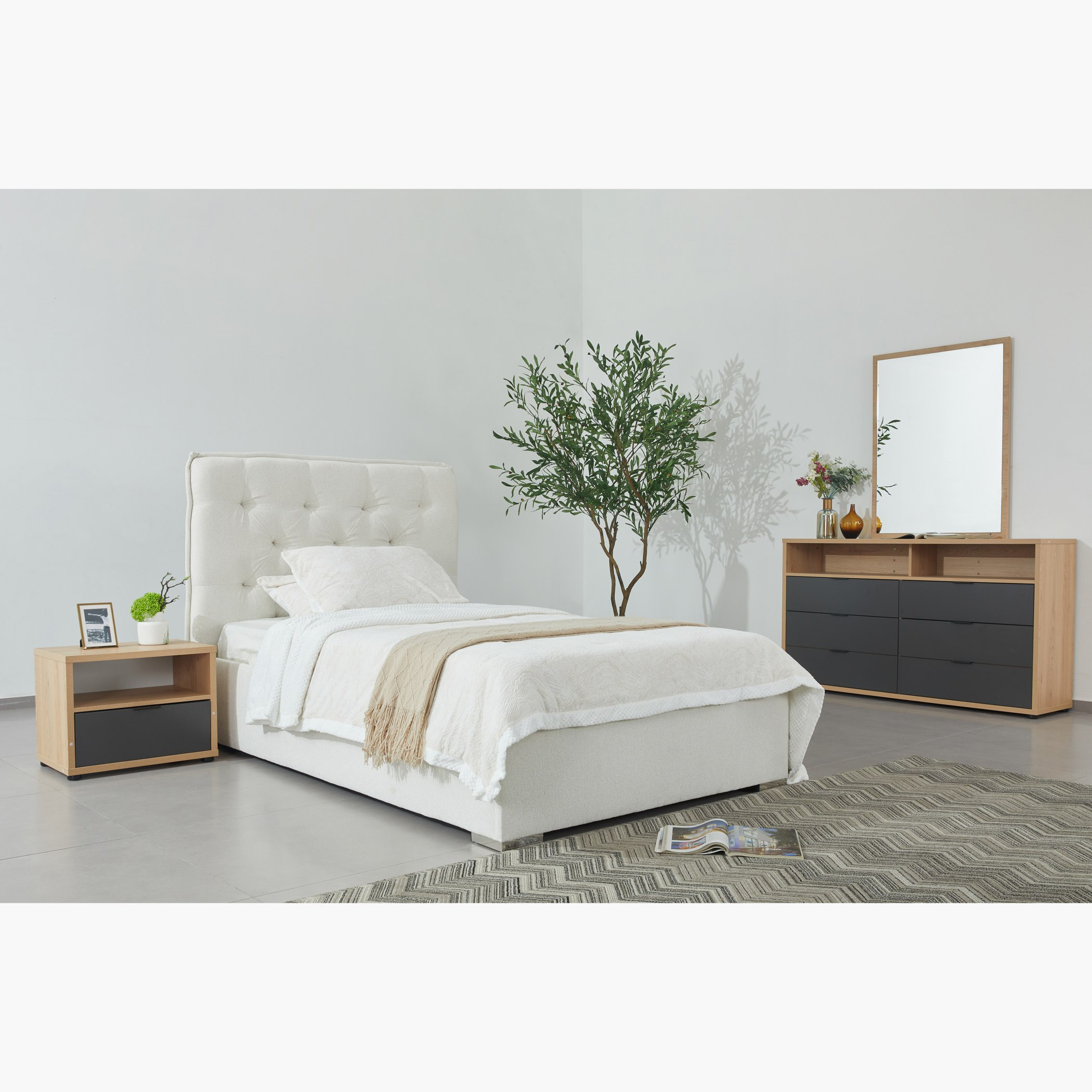Orion Chester Smart Upholstered Single Bed - 90x200 cm-hbxbedroom-bedsandbedsets-bedroompackages-image-10