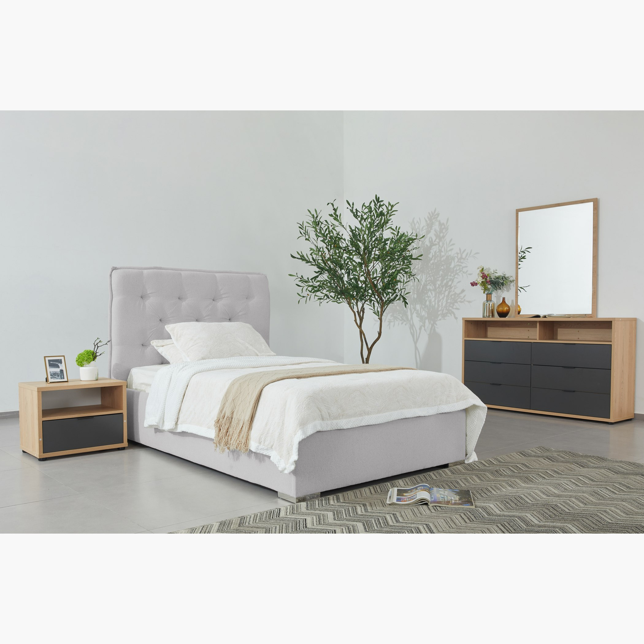 Orion Chester Smart Upholstered Single Bed - 90x200 cm-hbxbedroom-bedsandbedsets-bedroompackages-image-10