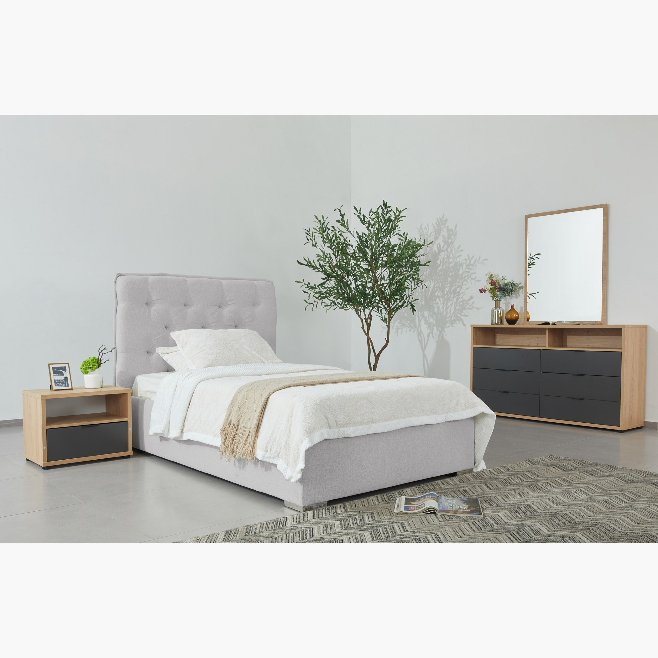 Orion Chester Smart Upholstered Single Bed - 120x200 cm-hbxfurniture-kidsroom-kidsroomsets-twin-image-10