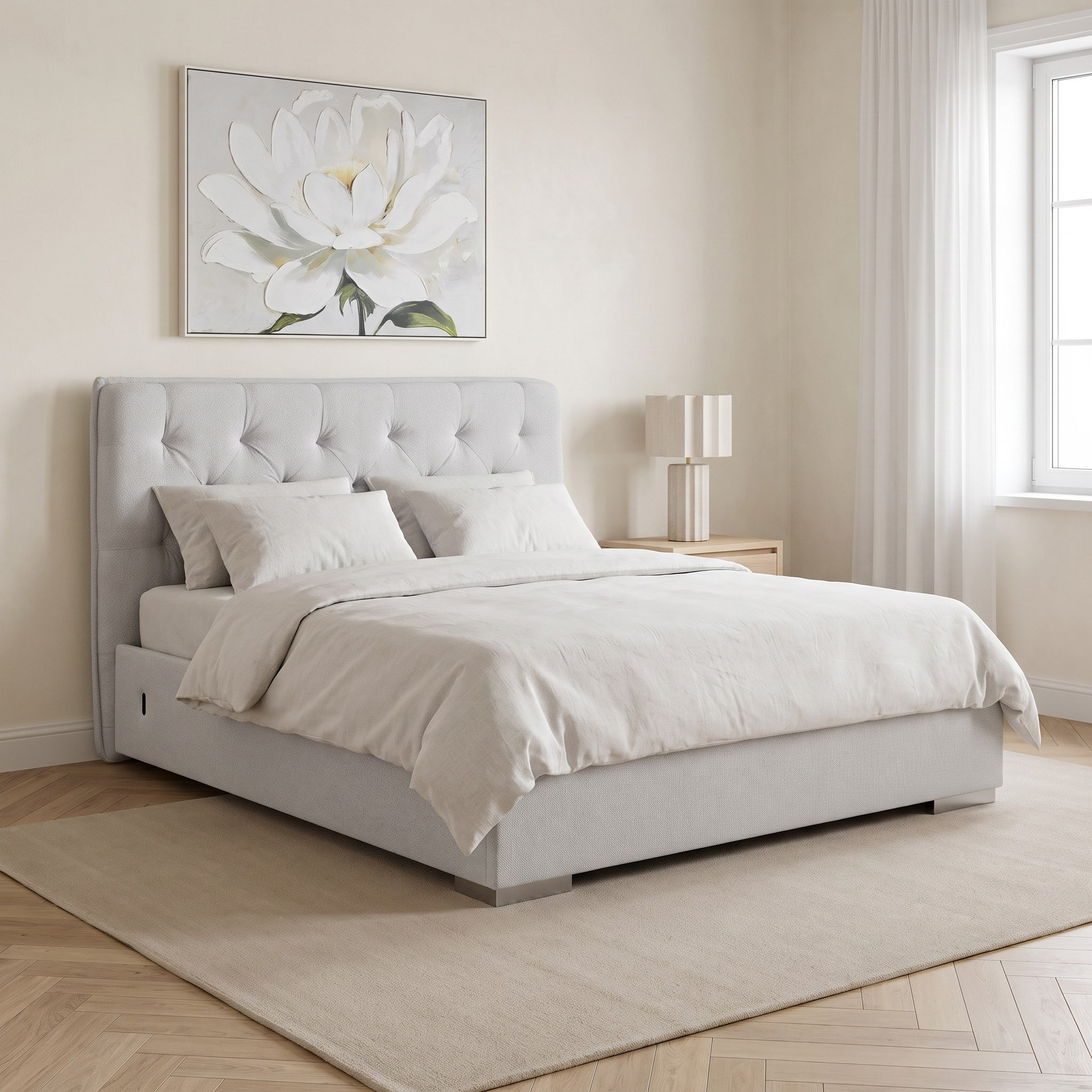 سرير كينج منجد ذكي من أوريون تشيستر - 180x200 سم-hbxfurniture-bedsandbedsets-beds-king-image-1
