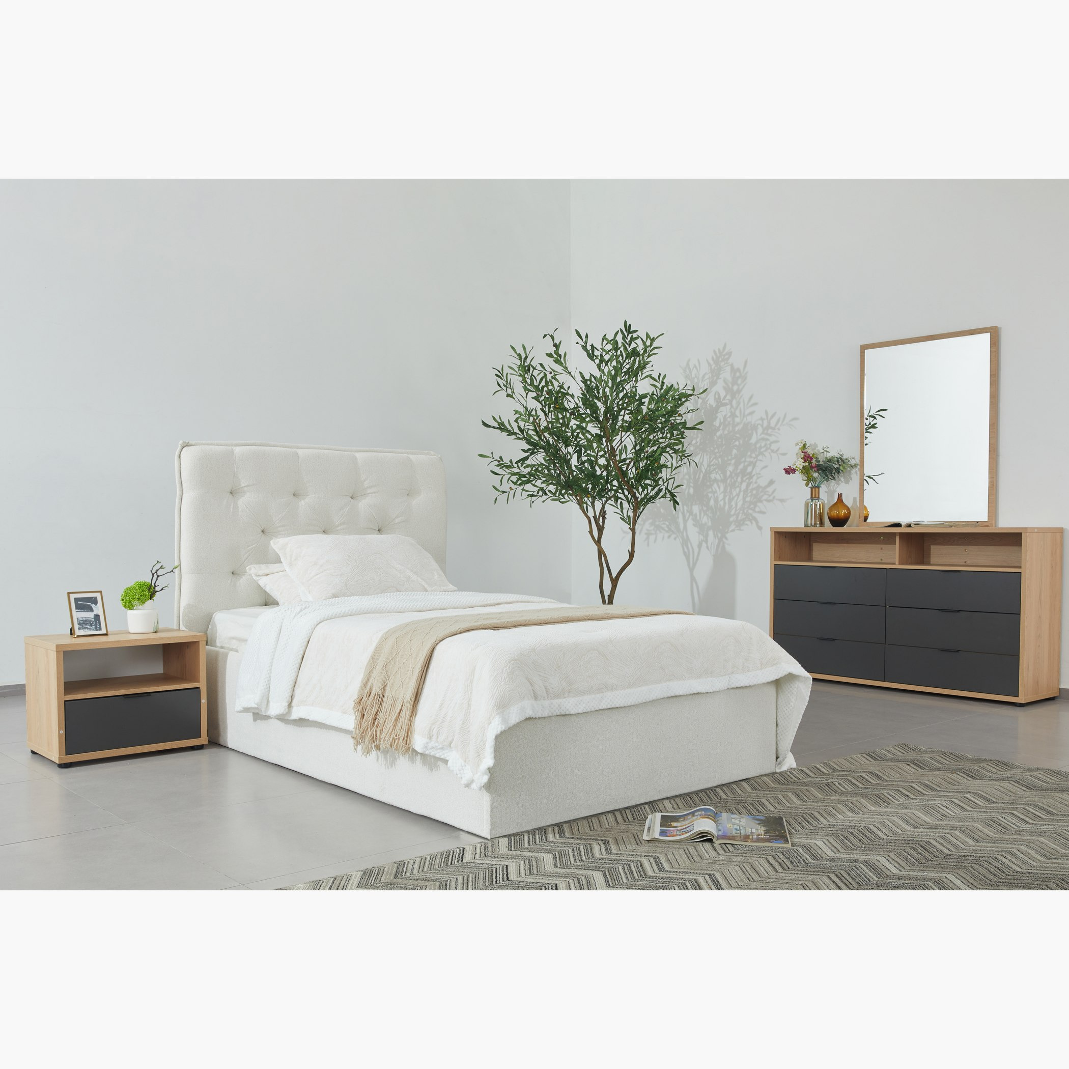 Orion Chester Smart Hydraulic Storage Upholstered Single Bed - 120x200 cm-hbxbedroom-bedsandbedsets-upholsteredbeds-twin-image-11