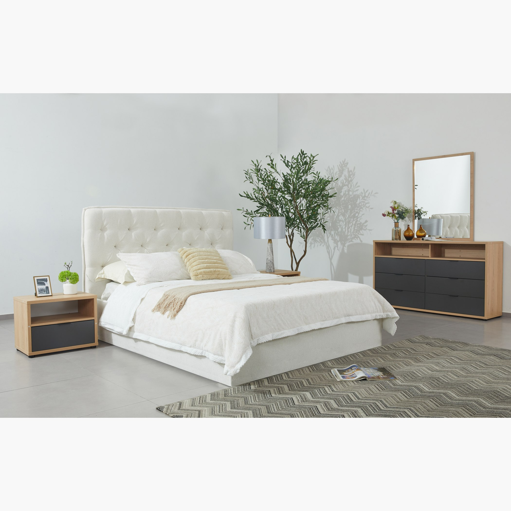Orion Chester Smart Hydraulic Storage Upholstered Double Bed - 140x200 cm-hbxbedroom-bedsandbedsets-beds-queen-image-11