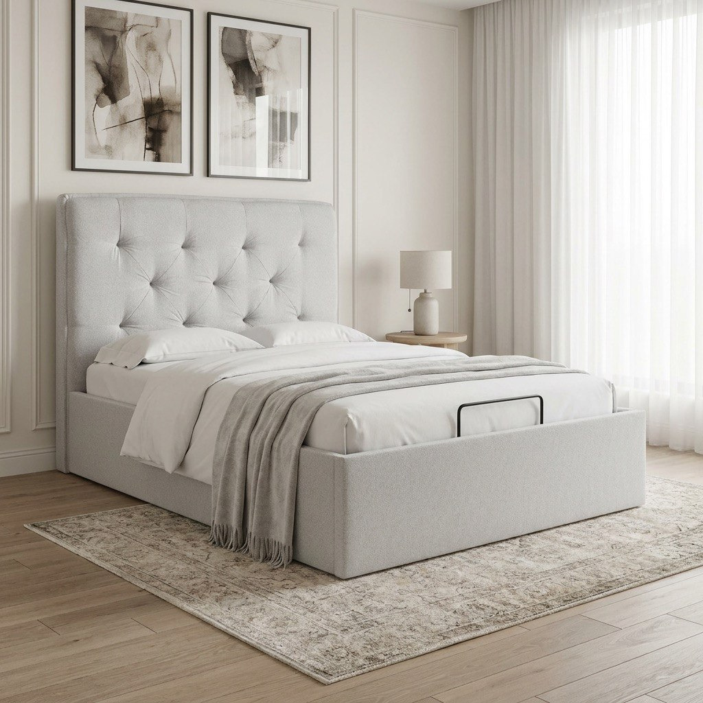Orion Chester Smart Hydraulic Storage Upholstered Full Bed - 120x200 cm-hbxbedroom-bedsandbedsets-upholsteredbeds-twin-image-1