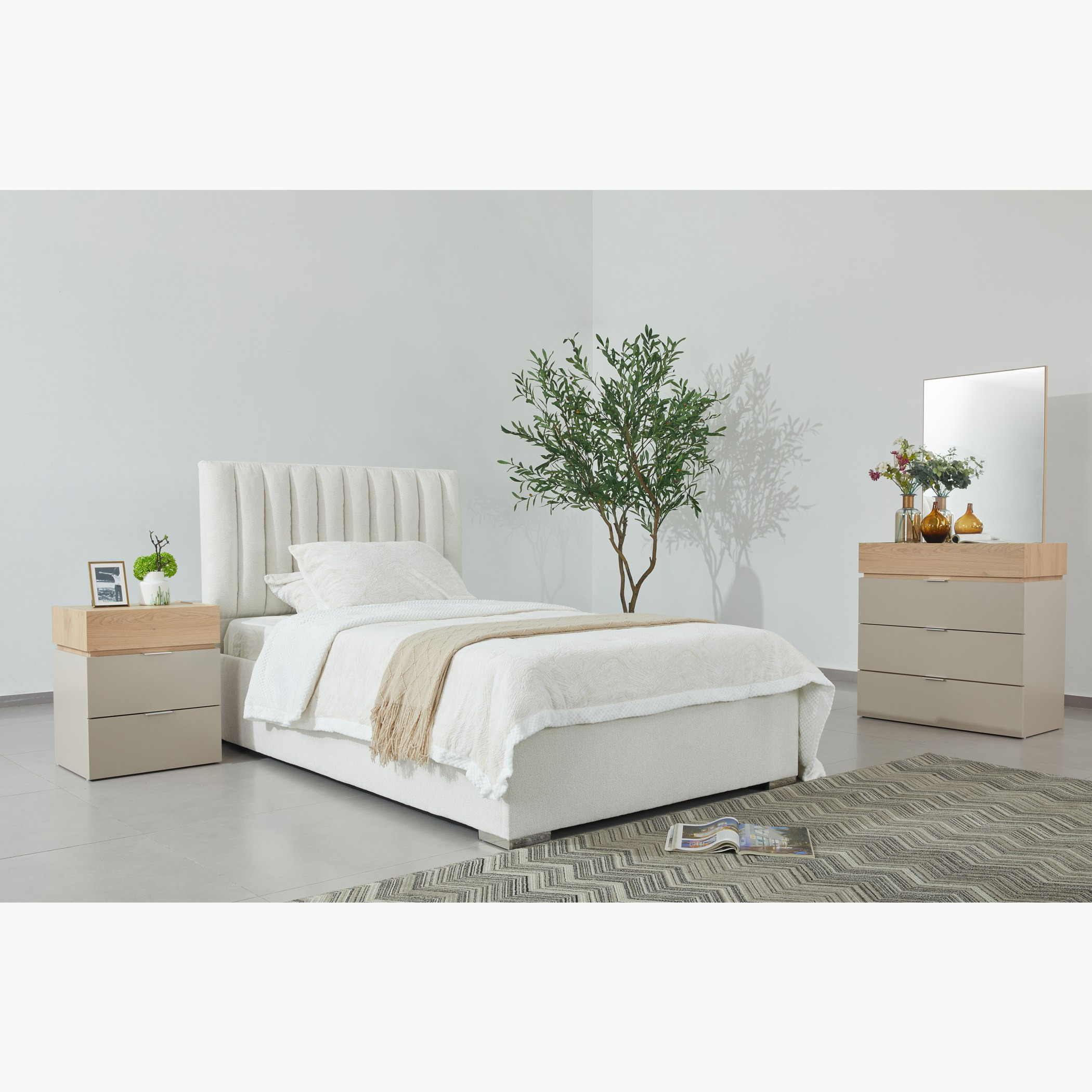 Orion Modena Smart Upholstered Single Bed - 90x200 cm-hbxbedroom-bedsandbedsets-bedroompackages-image-10