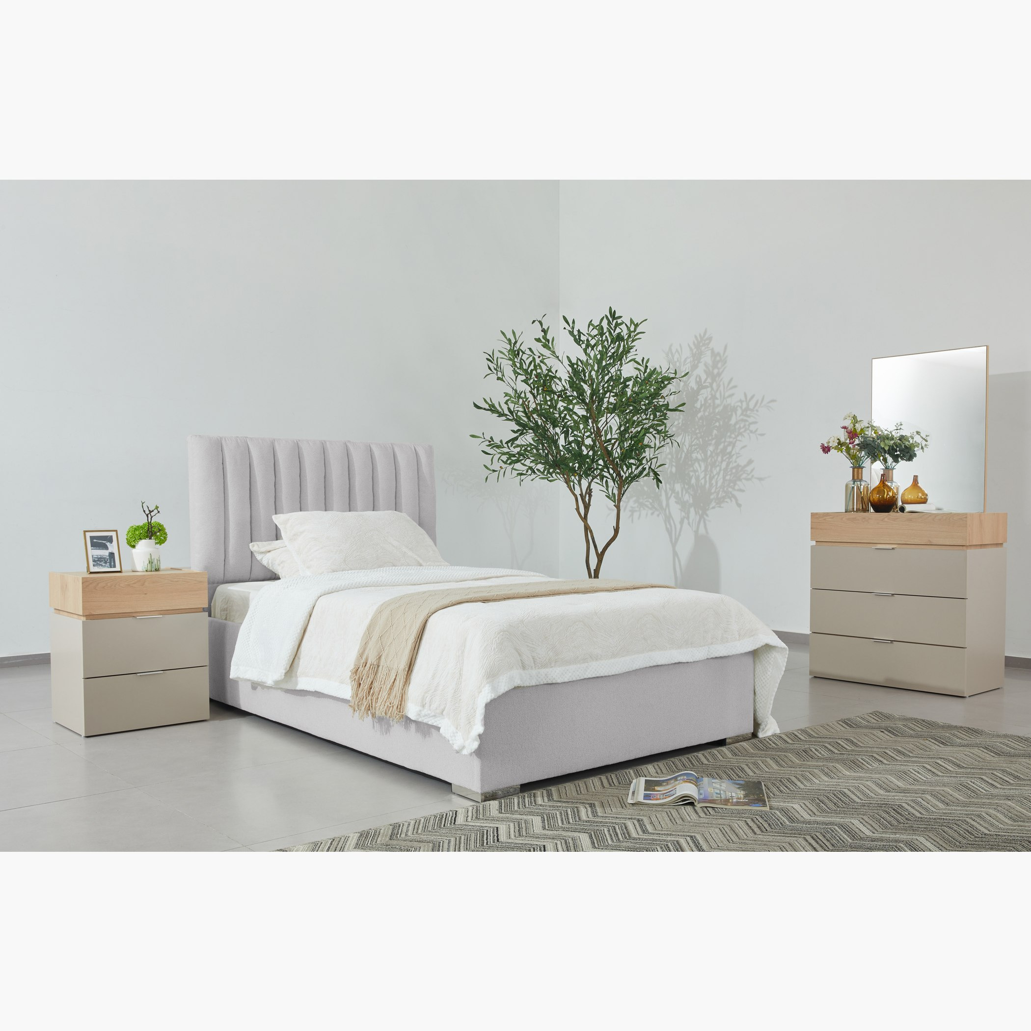 Orion Modena Smart Upholstered Single Bed - 90x200 cm-hbxbedroom-bedsandbedsets-bedroompackages-image-10