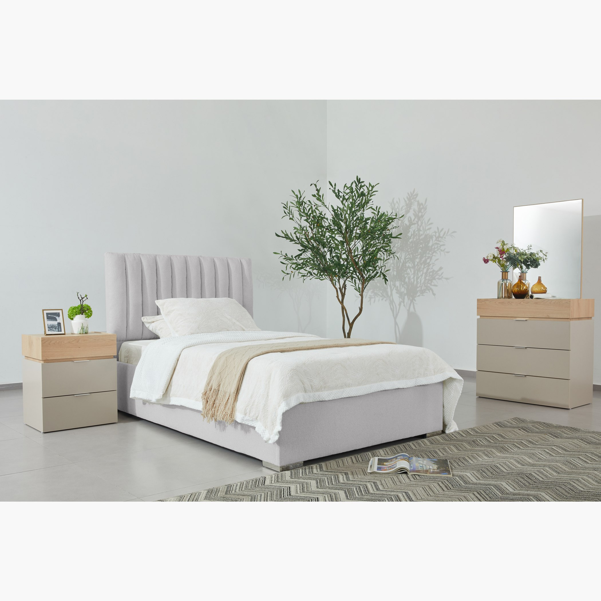 Orion Modena Smart Upholstered Twin Bed - 120x200 cm-hbxbedroom-bedsandbedsets-upholsteredbeds-twin-image-10