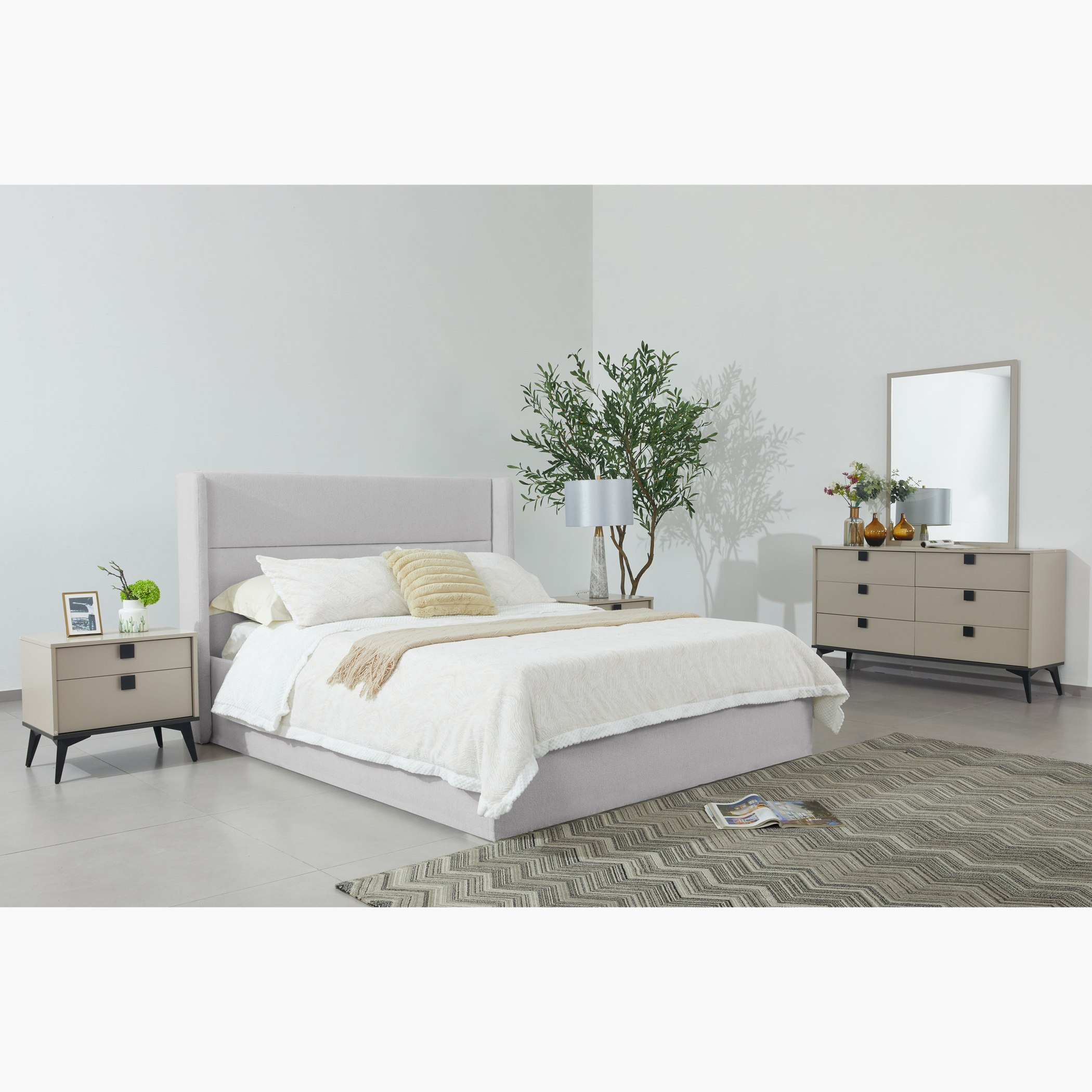 Orion Ray Wing Smart Upholstered 6-Piece King Bedroom Set - 180x200 cm-hbxbedroom-bedsandbedsets-bedroomsets-king-image-2