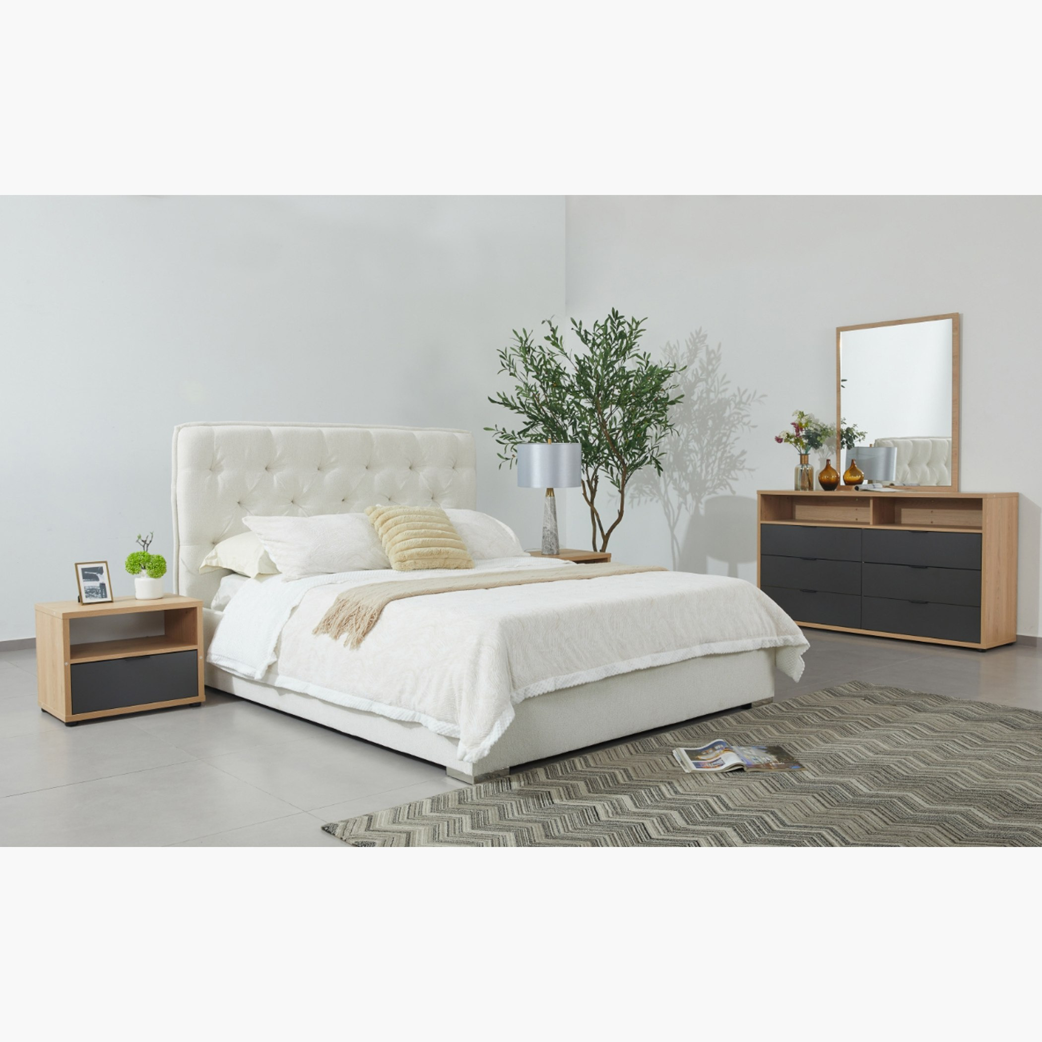 Orion Chester 6-Piece Smart Upholstered King Bedroom Set - 180x200 cm-hbxbedroom-bedsandbedsets-bedroomsets-king-image-1