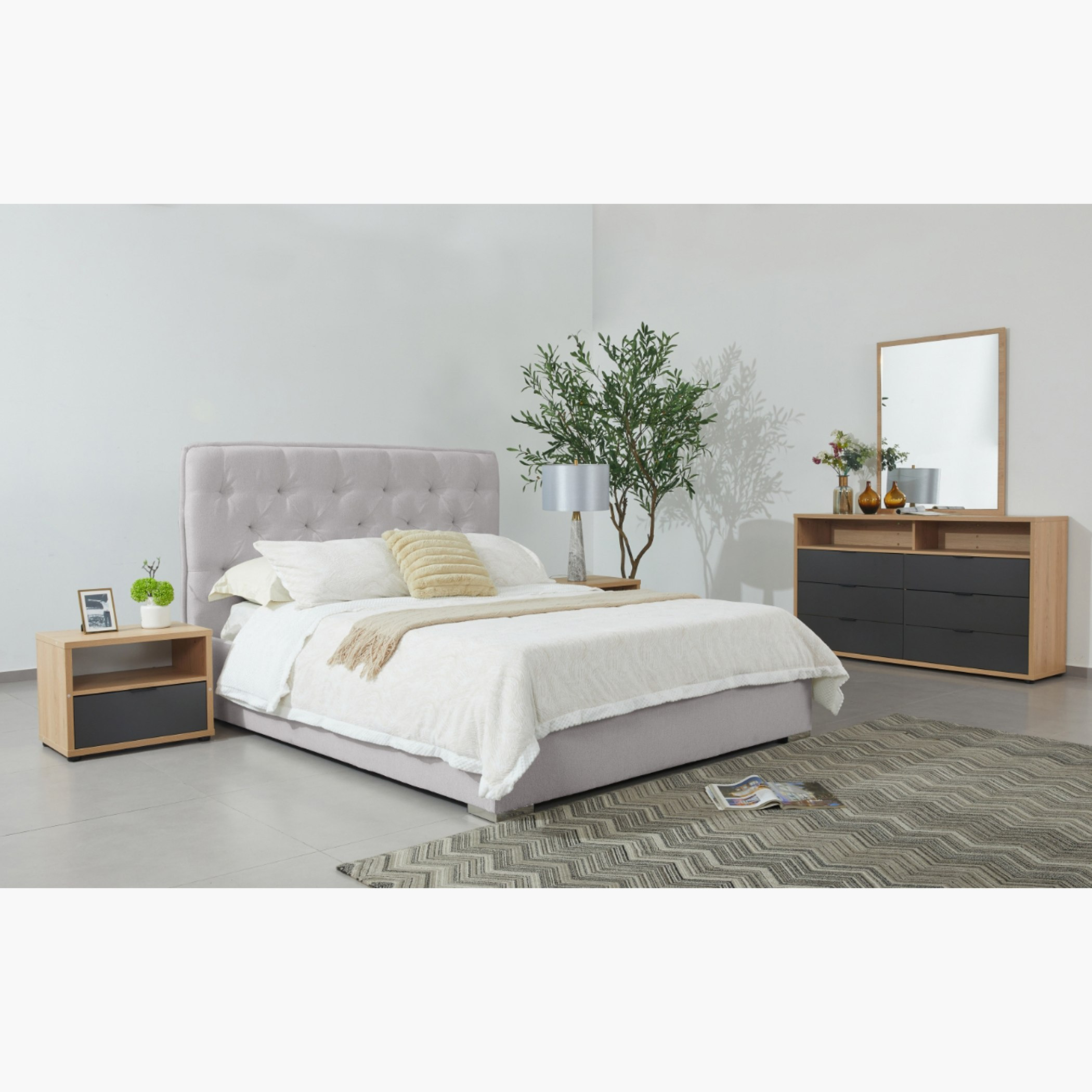 Orion Chester Smart Upholstered 6-Piece King Bedroom Set - 180x200 cm-hbxbedroom-bedsandbedsets-bedroomsets-king-image-8