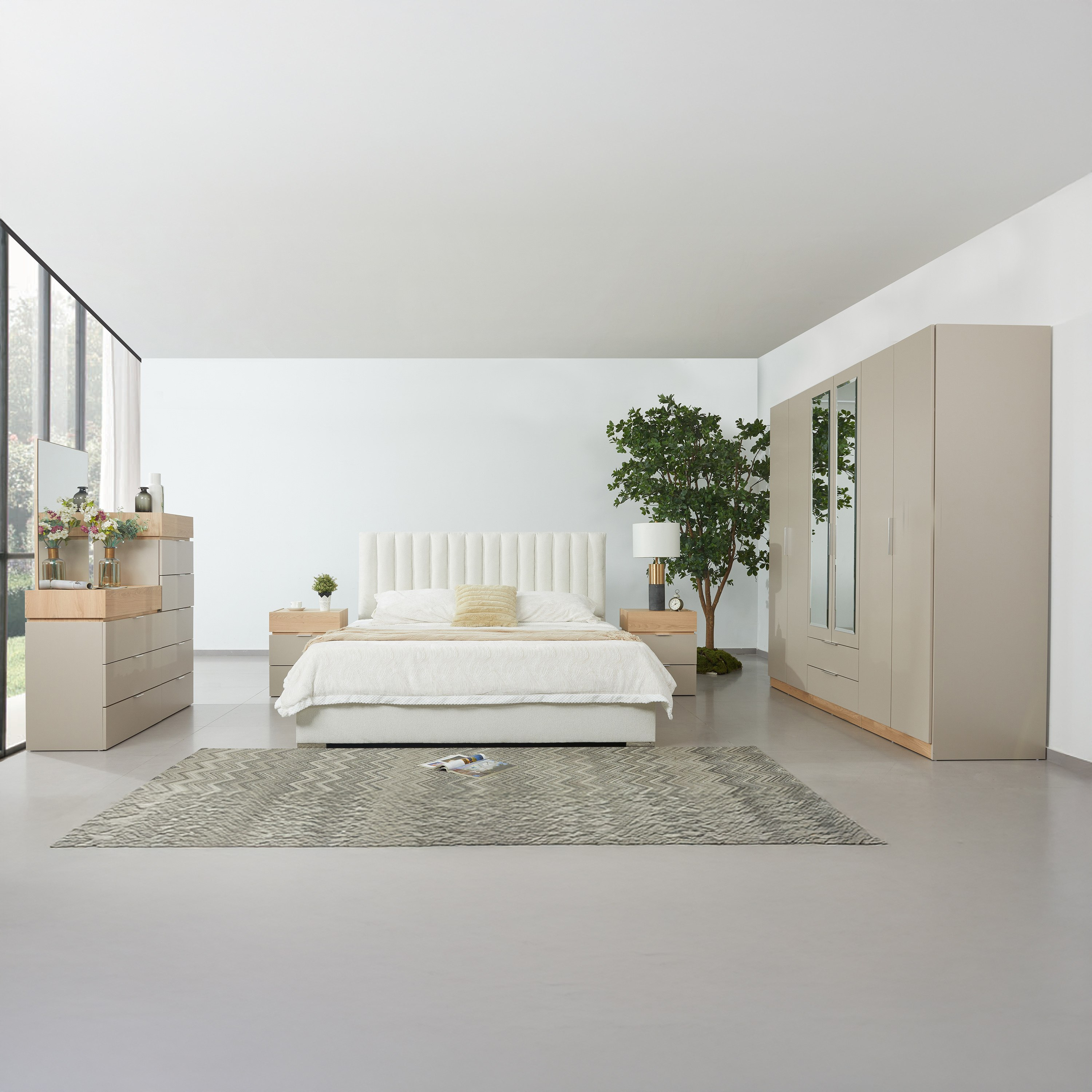 Orion Modena Smart Upholstered 6-Piece Queen Bedroom Set - 160x200 cm-hbxfurniture-bedsandbedsets-bedroomsets-queen-image-1