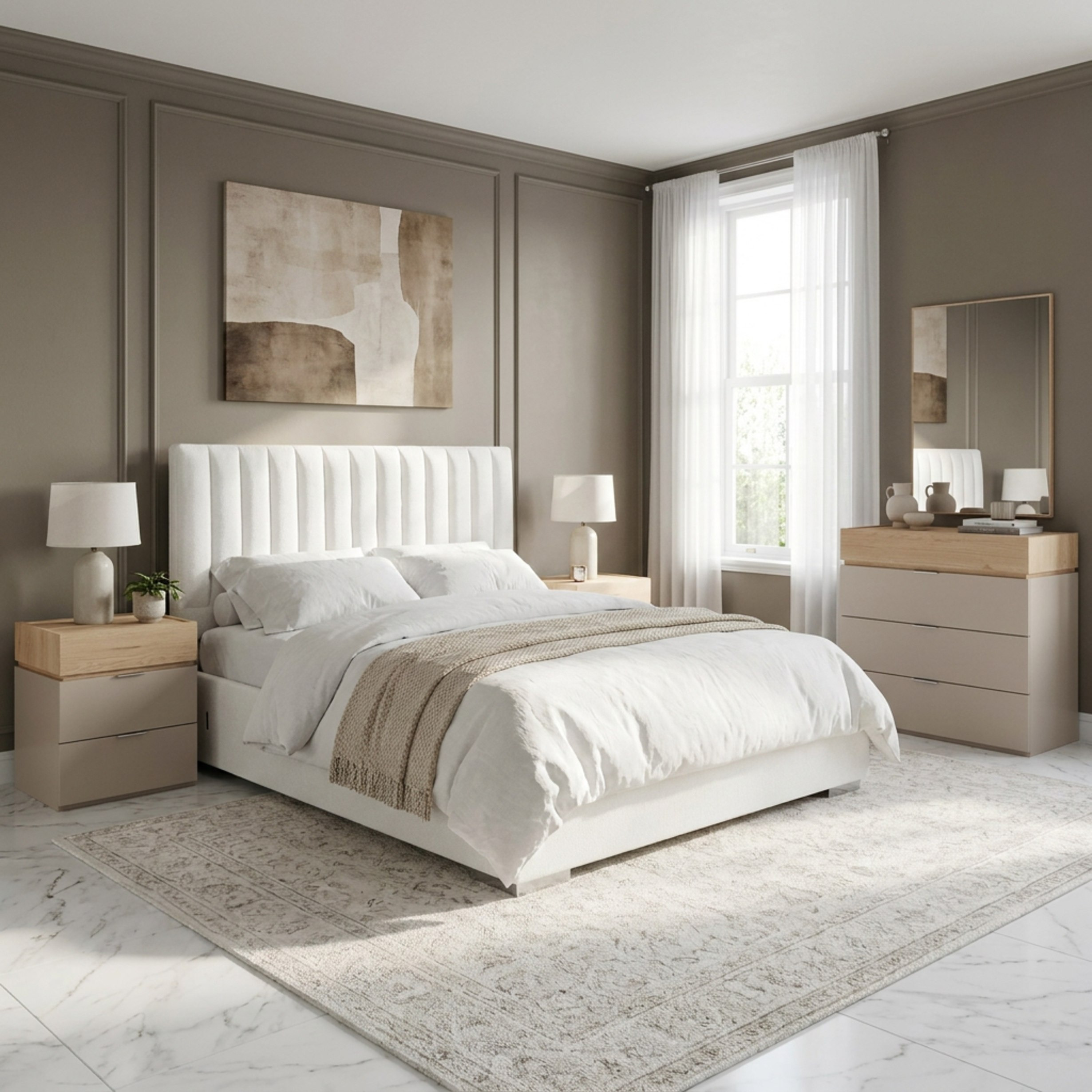 Orion Modena Smart Upholstered 6-Piece King Bedroom Set - 180x200 cm-hbxbedroom-bedsandbedsets-bedroomsets-king-image-2