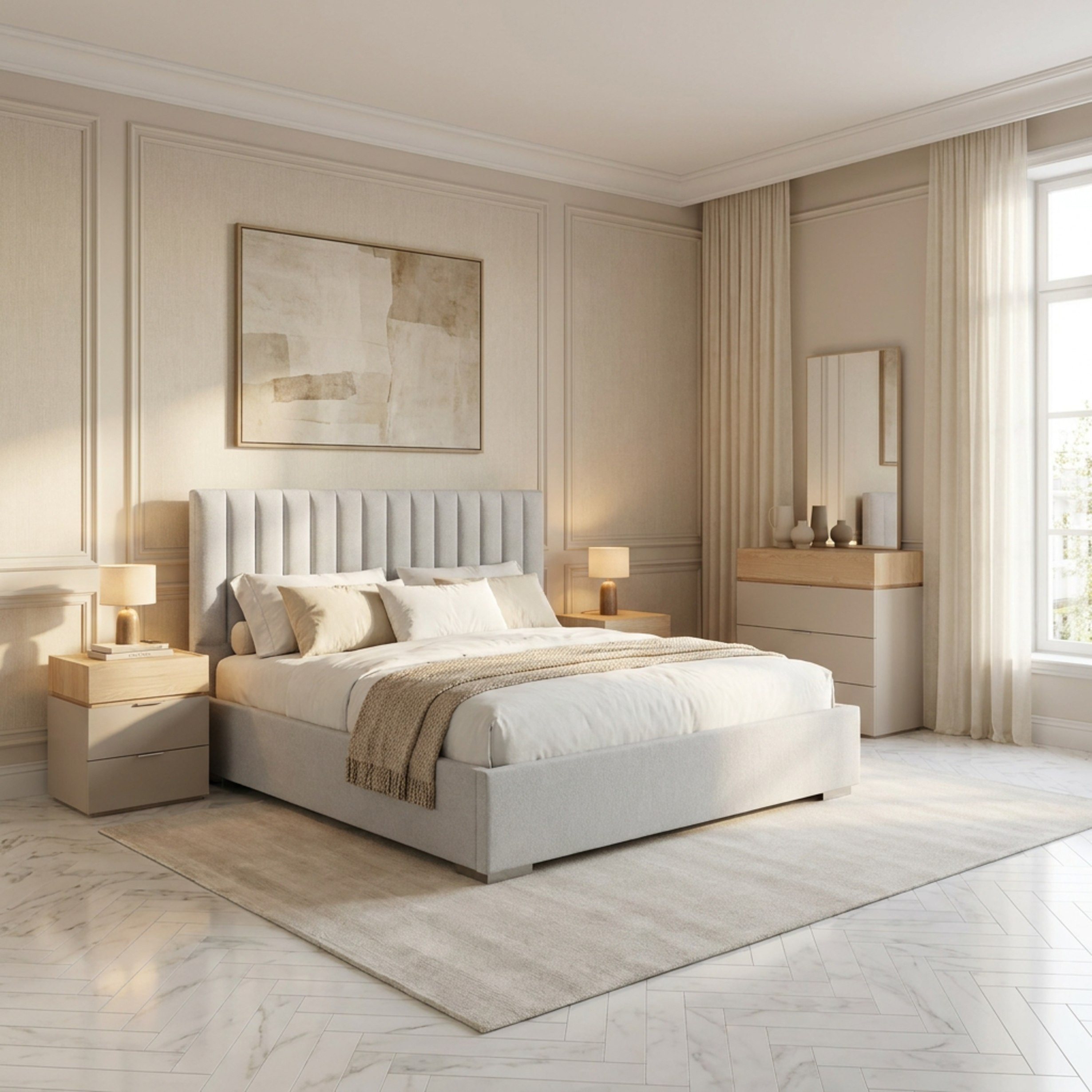 Orion Modena Smart Upholstered 6-Piece King Bedroom Set - 180x200 cm-hbxbedroom-bedsandbedsets-bedroomsets-king-image-2