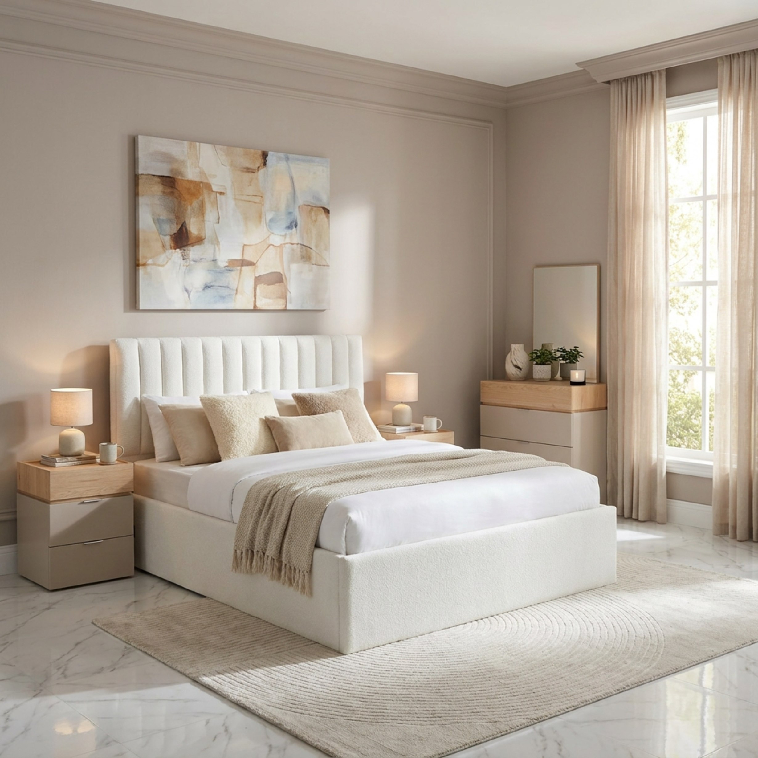 Orion Modena Smart Hydraulic Upholstered 6-Piece Queen Bedroom Set - 160x200 cm-hbxfurniture-bedsandbedsets-bedroomsets-queen-image-2