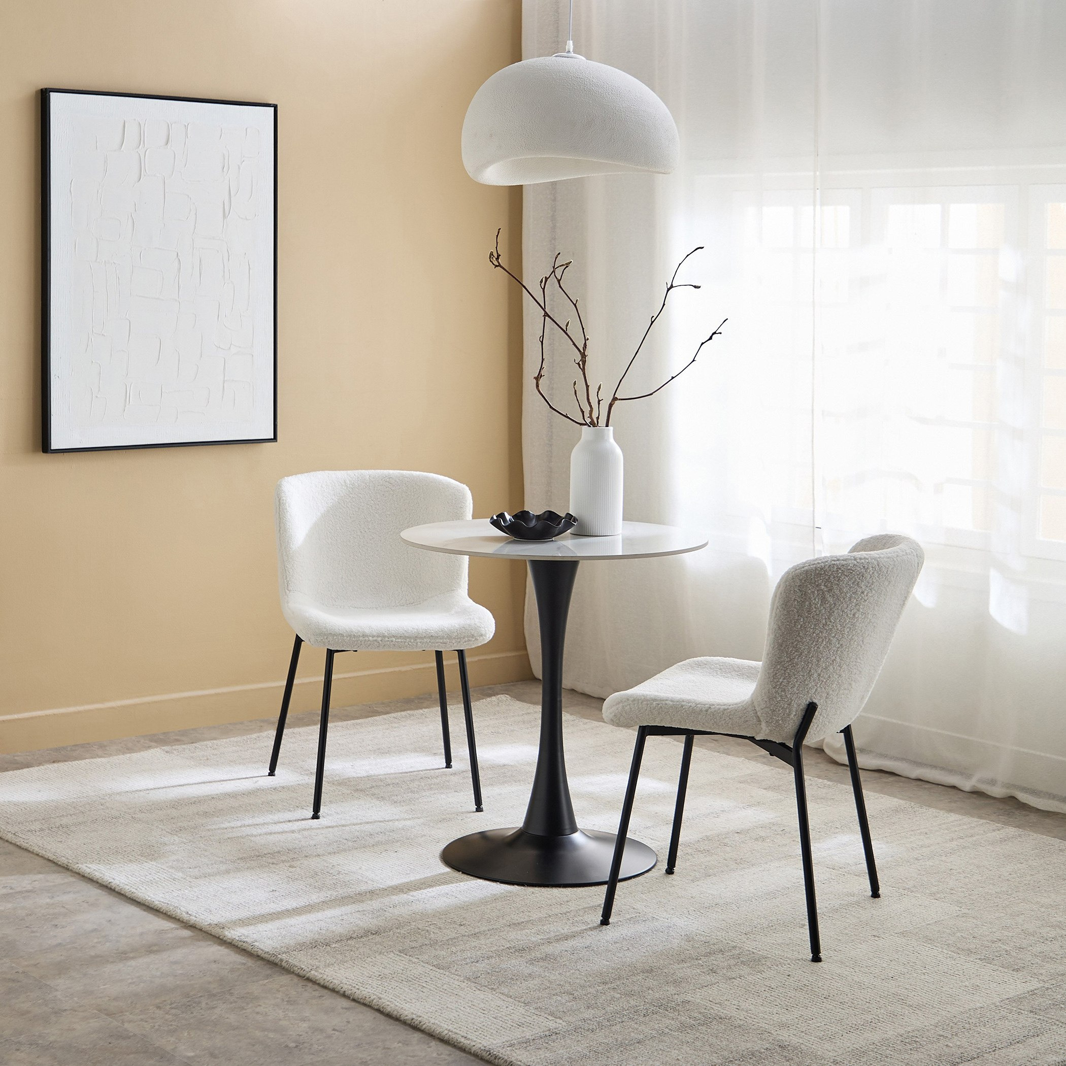 Elvis Chin 2-Seater Sintered Stone Round Dining Set Package-hbxfurniture-diningtablesandsets-diningsets-twoseater-image-1
